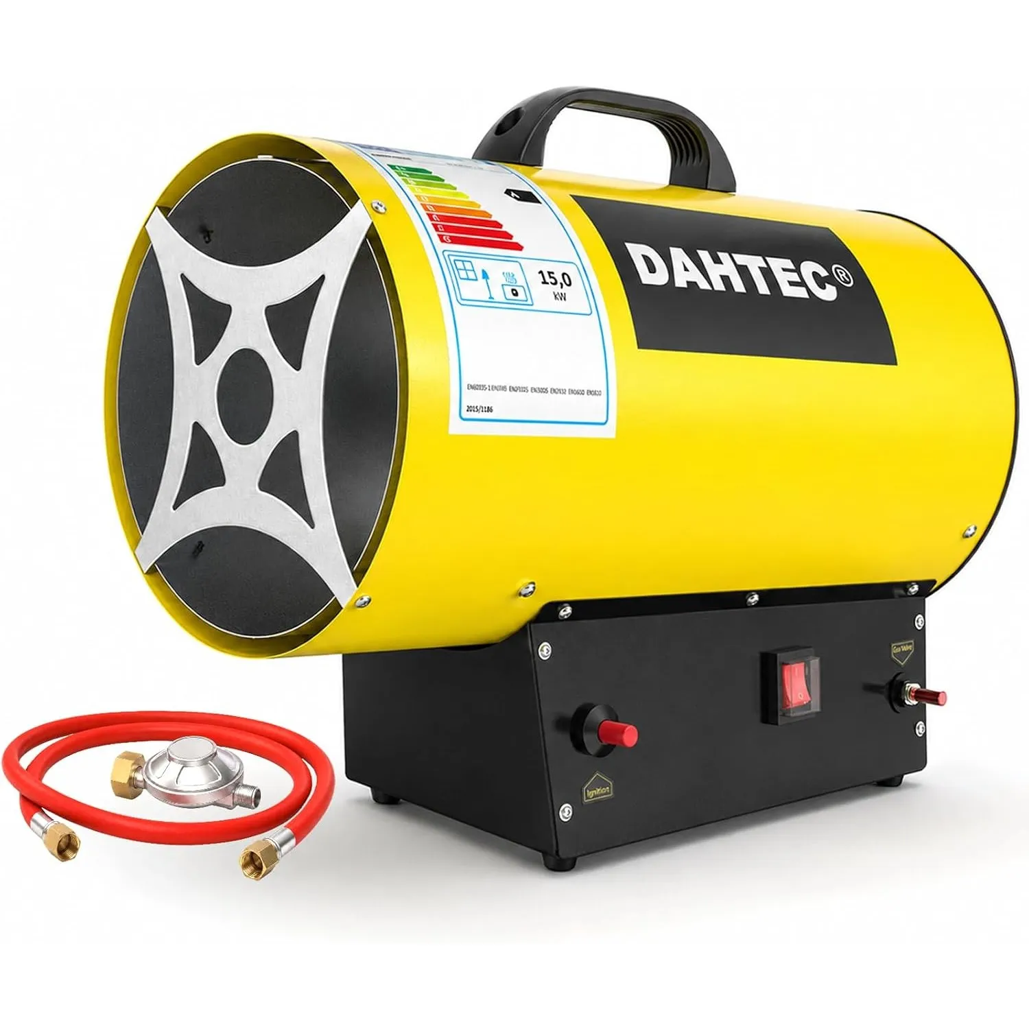 DAHTEC Gasheizgebläse 15 kw Tragbar Heizkanone Gasheizer Bauheizer Luftmenge 580 m³/h Heizlüfter Gas Elektroheizer für …