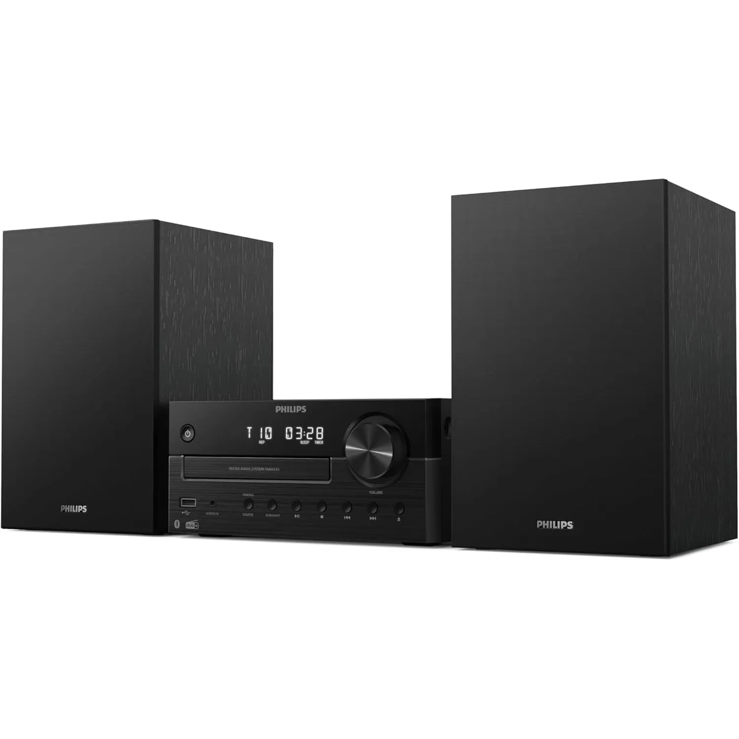 Philips TAM4555 Mikro-Hi-Fi-Anlage – 100 W, Bassreflex, DAB+/UKW, CD, USB, Audio-Eingang, Bluetooth 5.4, Auracast, Fern…