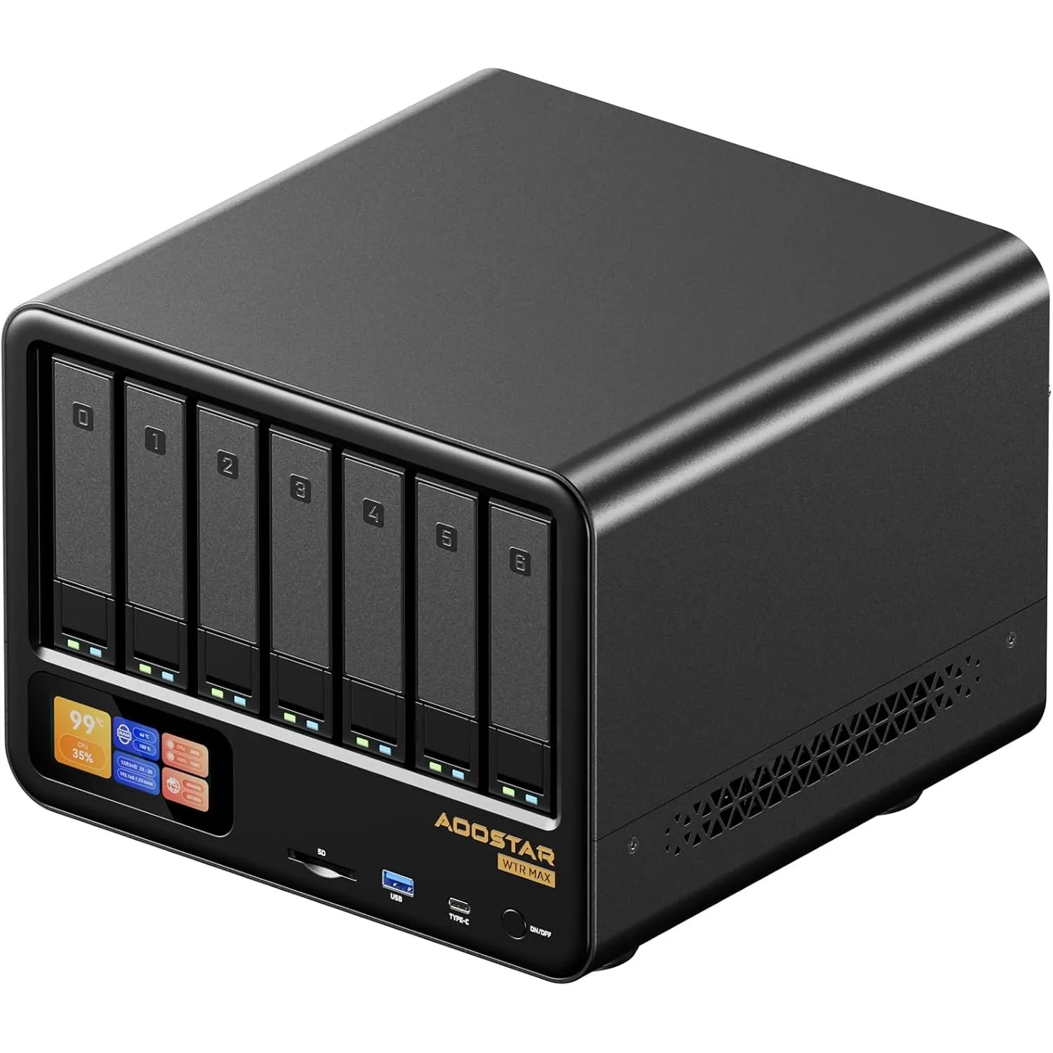 AOOSTAR WTR MAX 11 Bay Desktop NAS Mini PC, NAS Server Ryzen 7 PRO 8845HS Kein RAM Keine SSD, 6*2.5"/3.5" SATA HDD, 5*M…