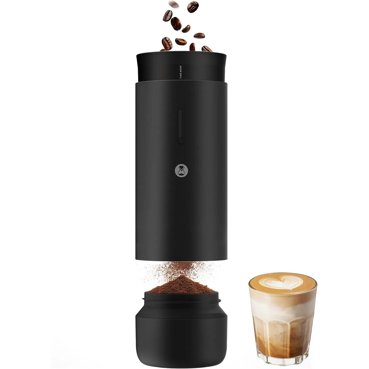TIMEMORE Elektrische Kaffeemühle Whirly 01S, Tragbares Kegelmahlwerk mit 30 Mahlstufen Espresso/Pour-Over/Pressekanne/M…