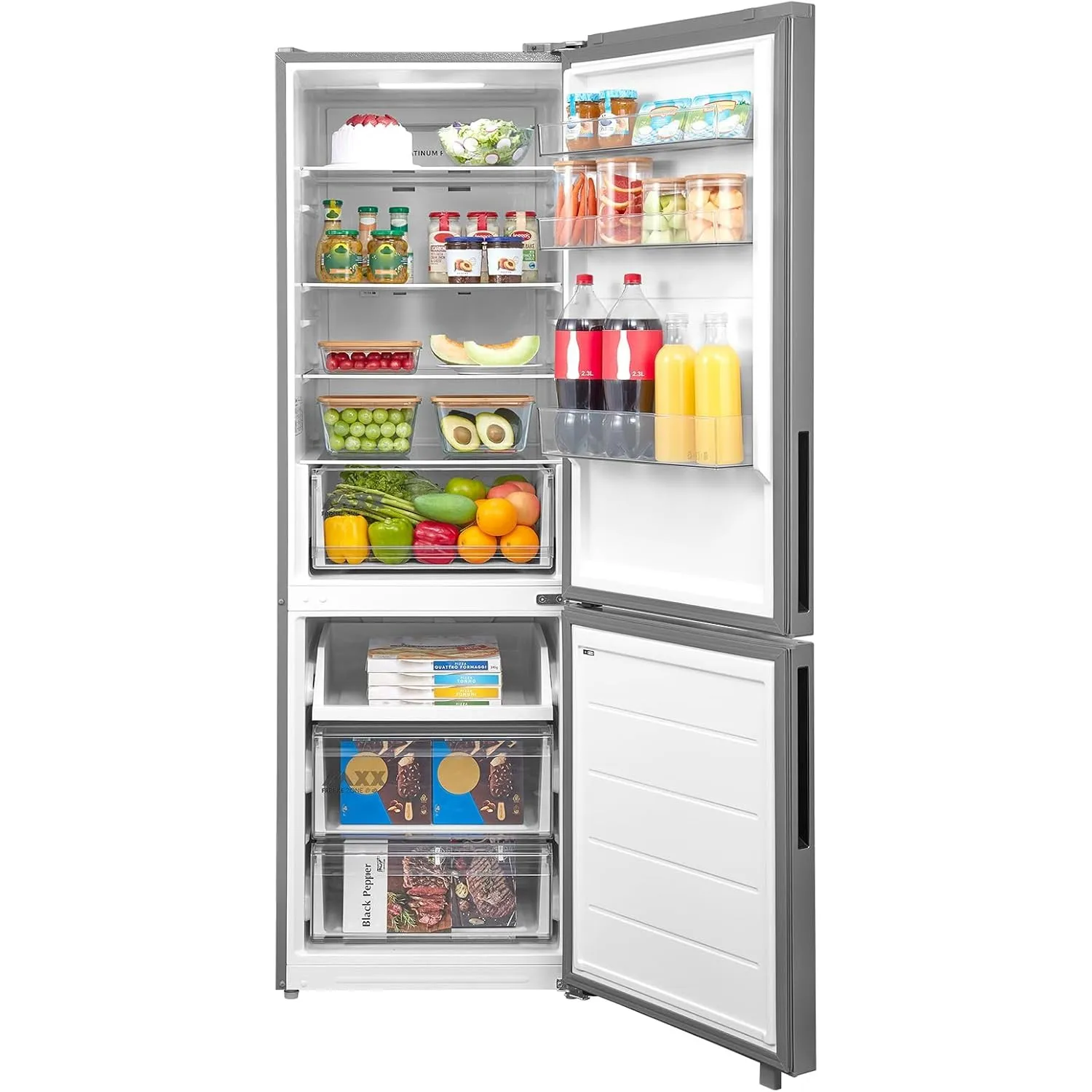Midea 401L Kühl gefrierkombination,186cm,NoFrost,Multi-Airflow,SPACE MASTER | 35dB, EEK E, 271L SuperKühlen,130L SuperG…