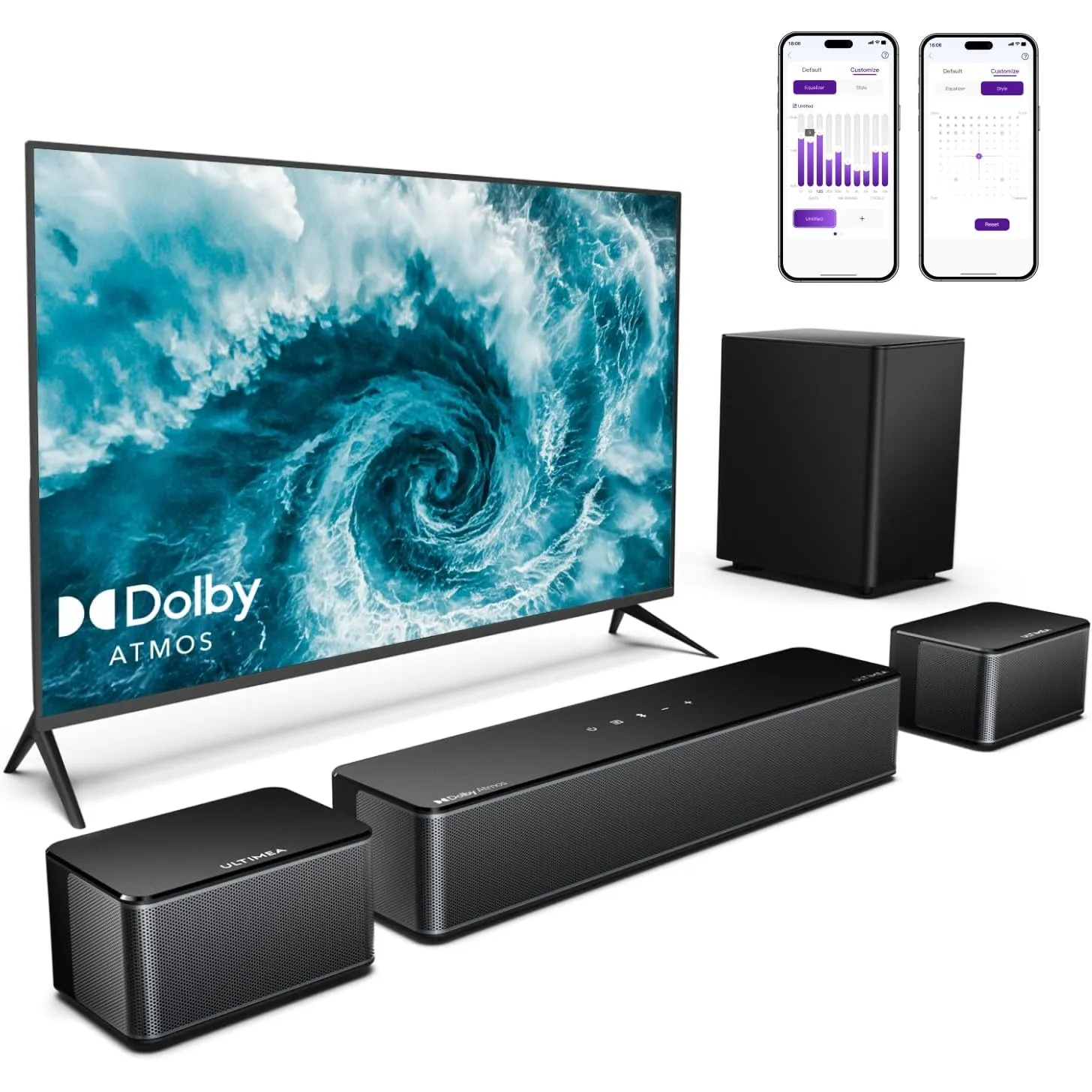 ULTIMEA 5.1 Soundbar mit Subwoofer, Soundbar für TV mit Dolby Atmos