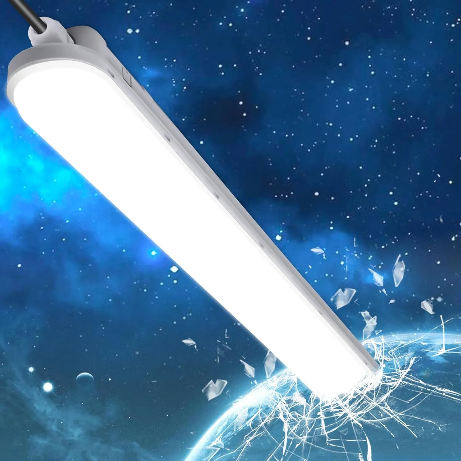 TONFFI Feuchtraumleuchte LED 150CM, 4000K Neutralweiß Feuchtraumlampe Komplett, 7500LM IP65 Verknüpfbar Kellerlampe für…