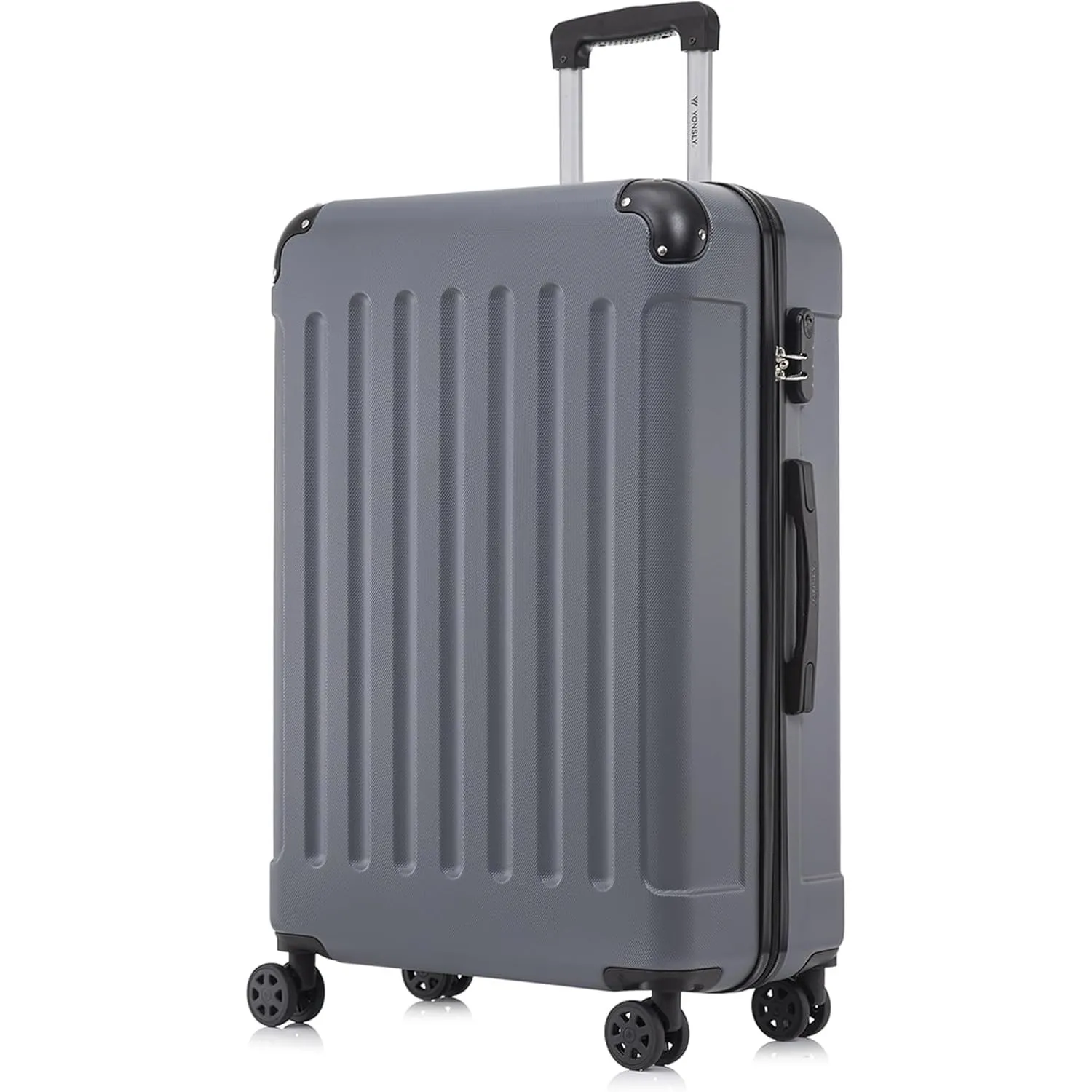 Koffer Suitcase XL Grau, Trolley Reisekoffer, Rollkoffer Handgepäck mit 4 Rollen 360°, Hartschalenreisekoffer, Zahlensc…