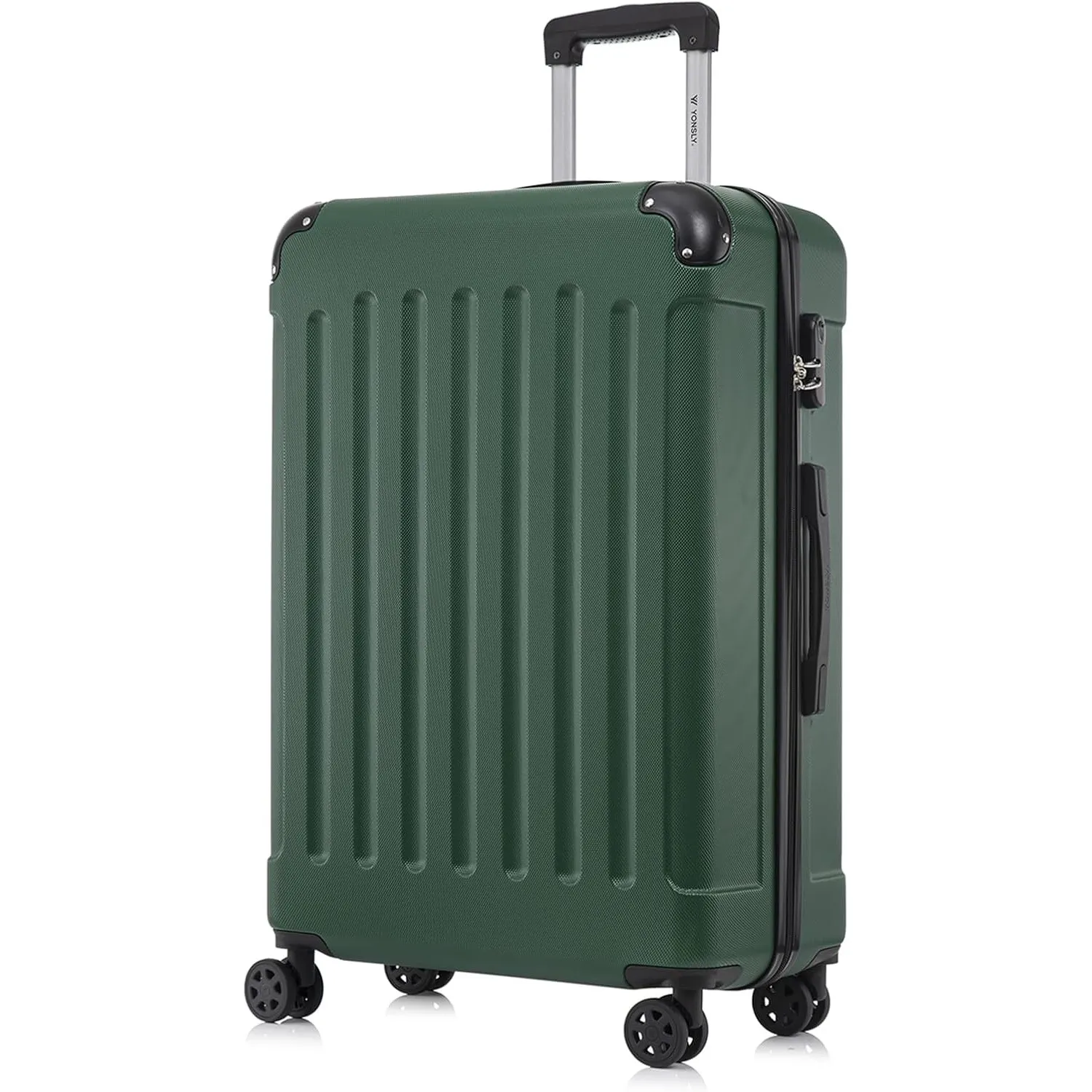Koffer Suitcase XL Dunkelgrün, Trolley Reisekoffer, Rollkoffer Handgepäck mit 4 Rollen 360°, Hartschalenreisekoffer, Za…