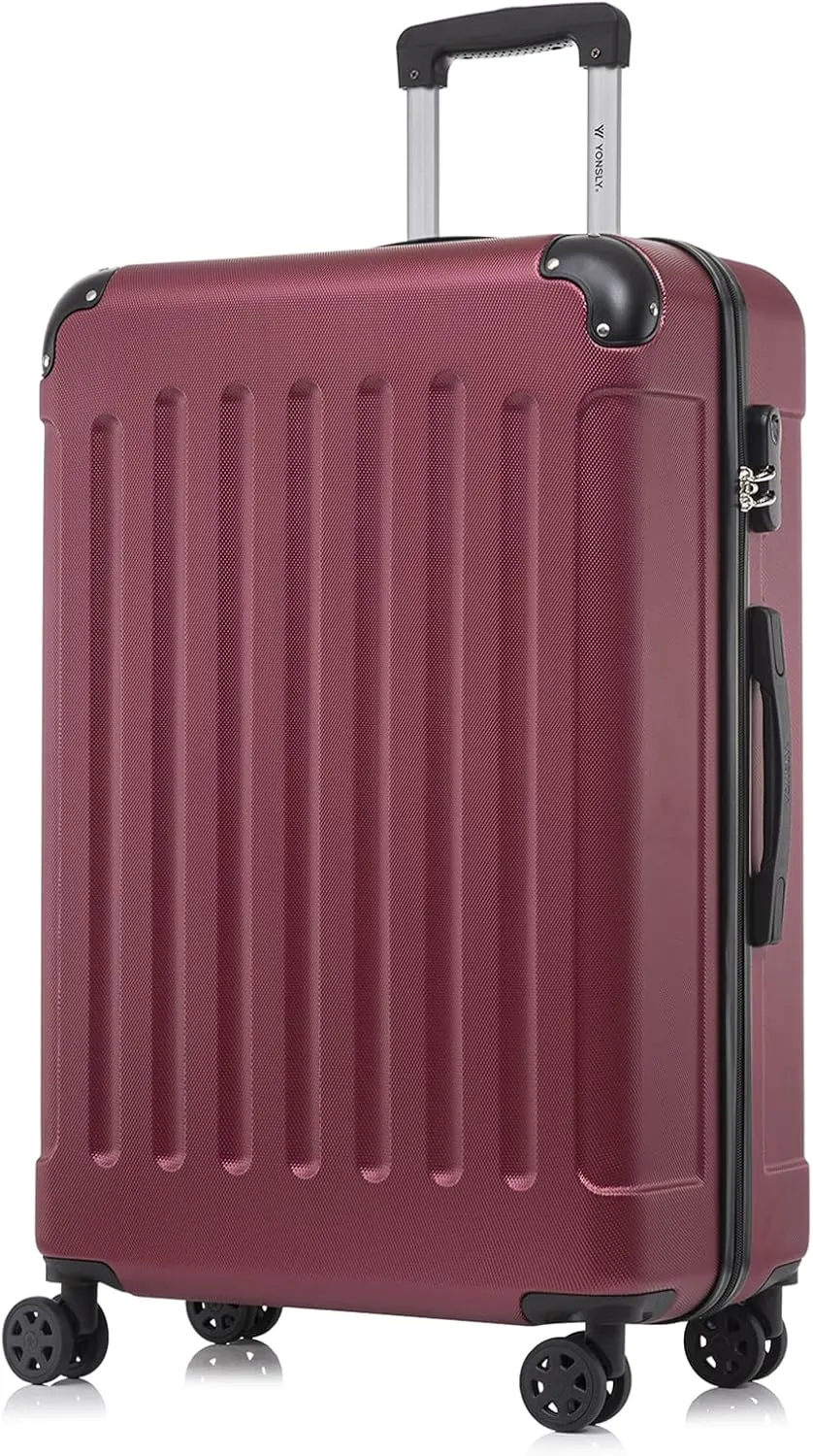 Suitcase XL Wine Red, Trolley Travel Suitcase, Trolley Suitcase, Hand Luggage with 4 Wheels, 360°, Hard Shell Travel Su…
