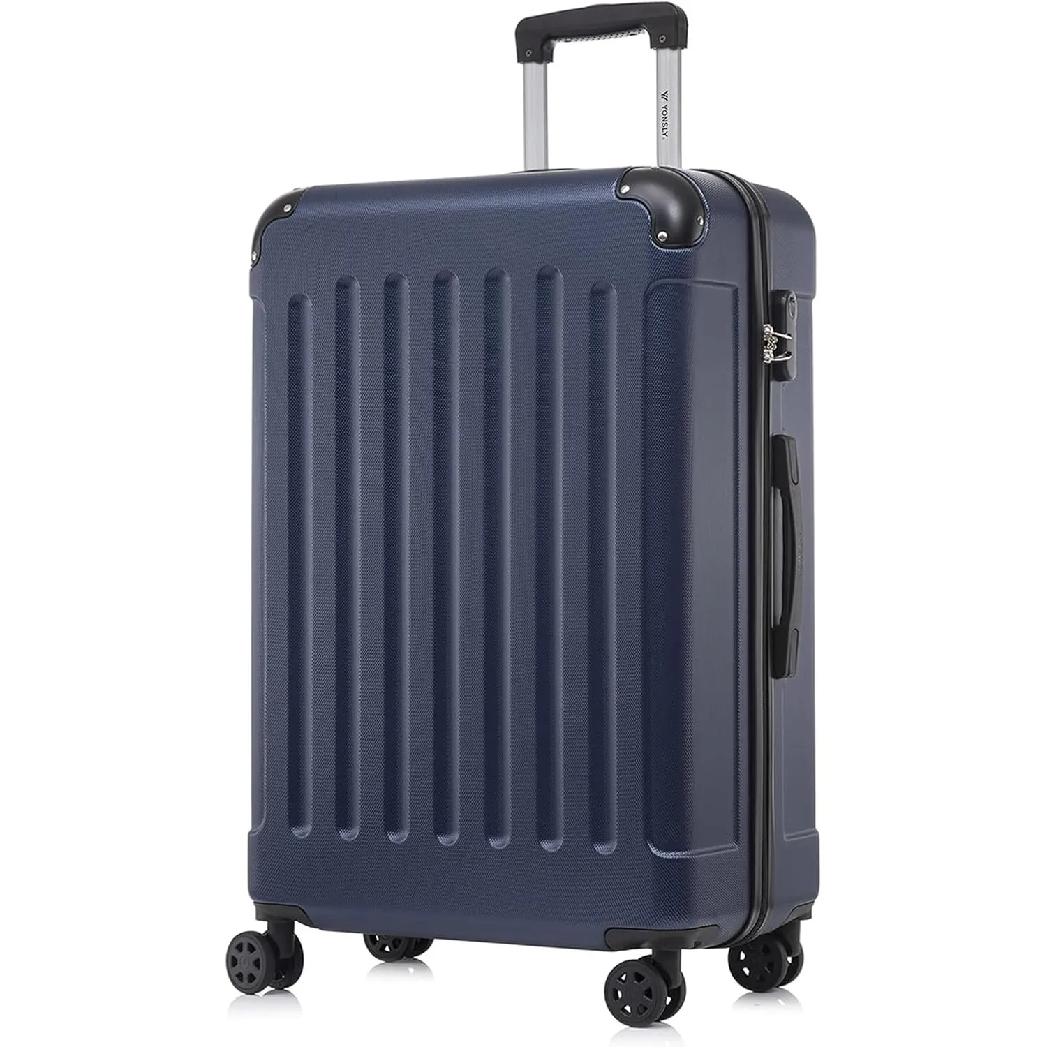 Koffer Suitcase XL Dunkelblau, Trolley Reisekoffer, Rollkoffer Handgepäck mit 4 Rollen 360°, Hartschalenreisekoffer, Za…