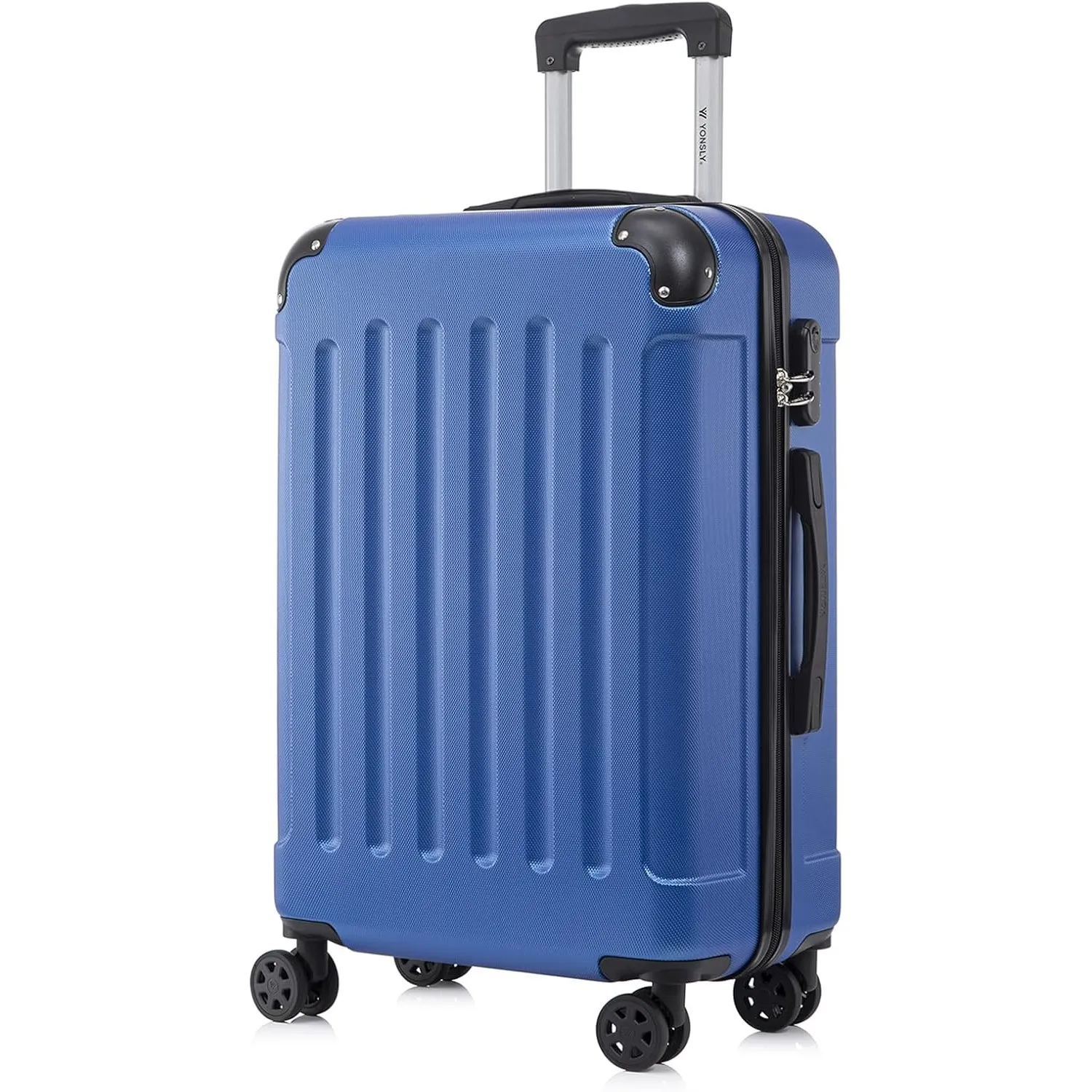 Koffer Suitcase L Saphirblau, Trolley Reisekoffer, Rollkoffer Handgepäck mit 4 Rollen 360°, Hartschalenreisekoffer, Zah…
