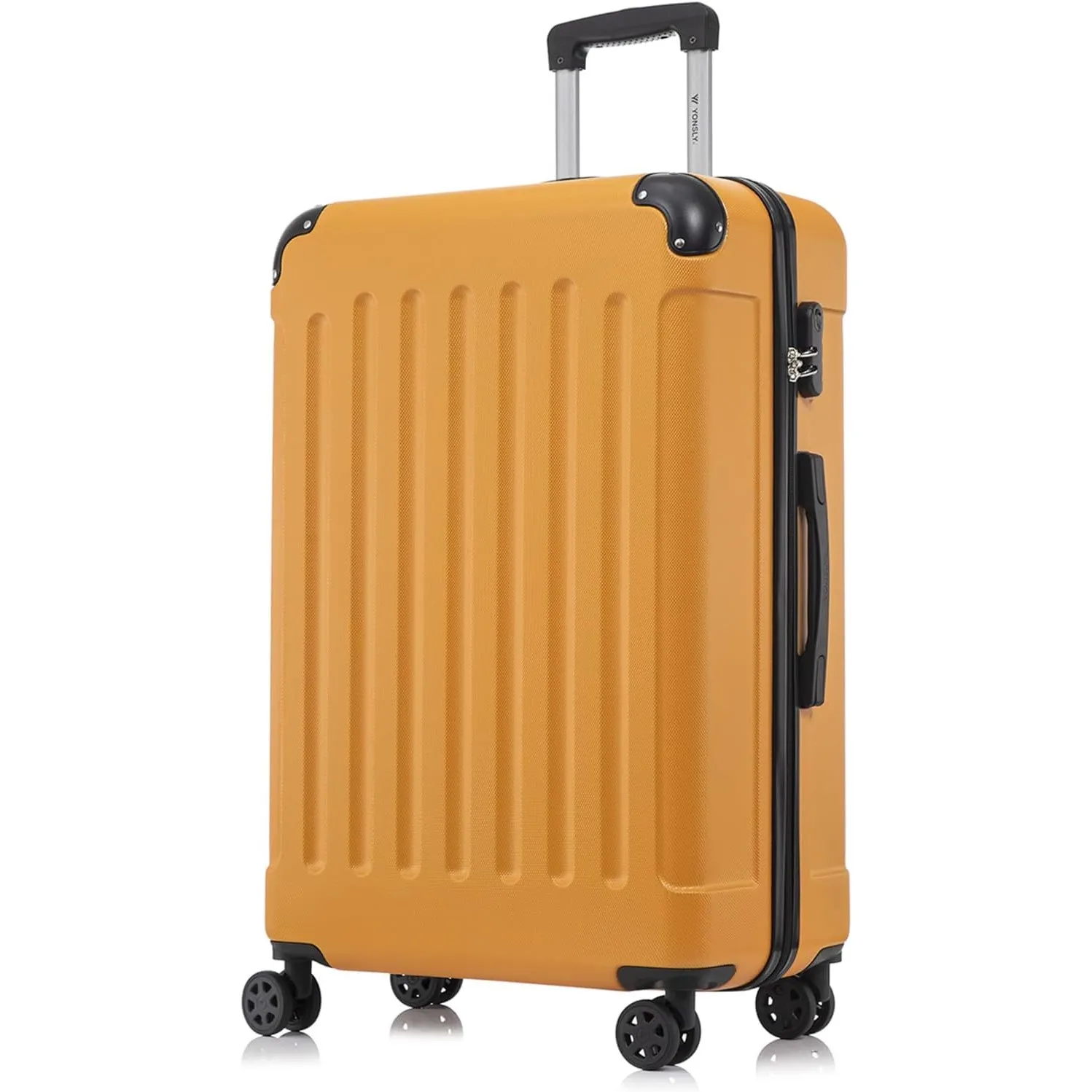 Koffer Suitcase XL Orange, Trolley Reisekoffer, Rollkoffer Handgepäck mit 4 Rollen 360°, Hartschalenreisekoffer, Zahlen…