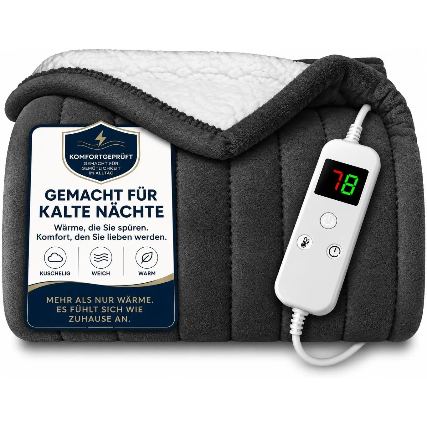 L'AGRATY Heizdecke 130x180cm, Überhitzungsschutz 6 Stufen Timer Waschbar
