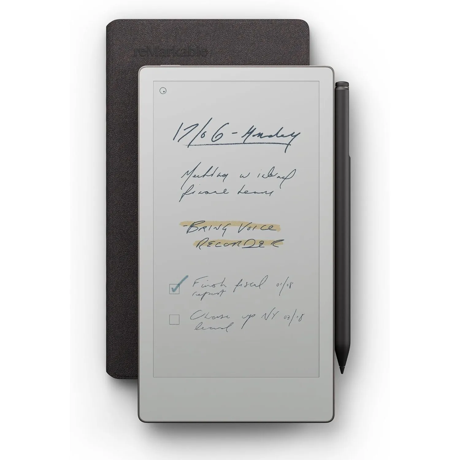 Remarkable Paper Pro Move mit Marker Plus und Book Folio – Basalt