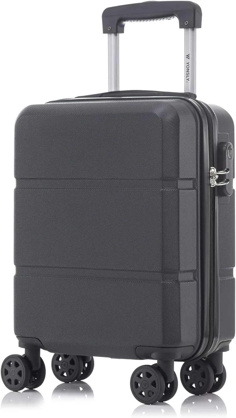 Trolley Reisekoffer Suitcase, Rollkoffer Handgepäck mit 4 Rollen 360°, Hartschalenreisekoffer, Zahlenschloss, Weicher G…
