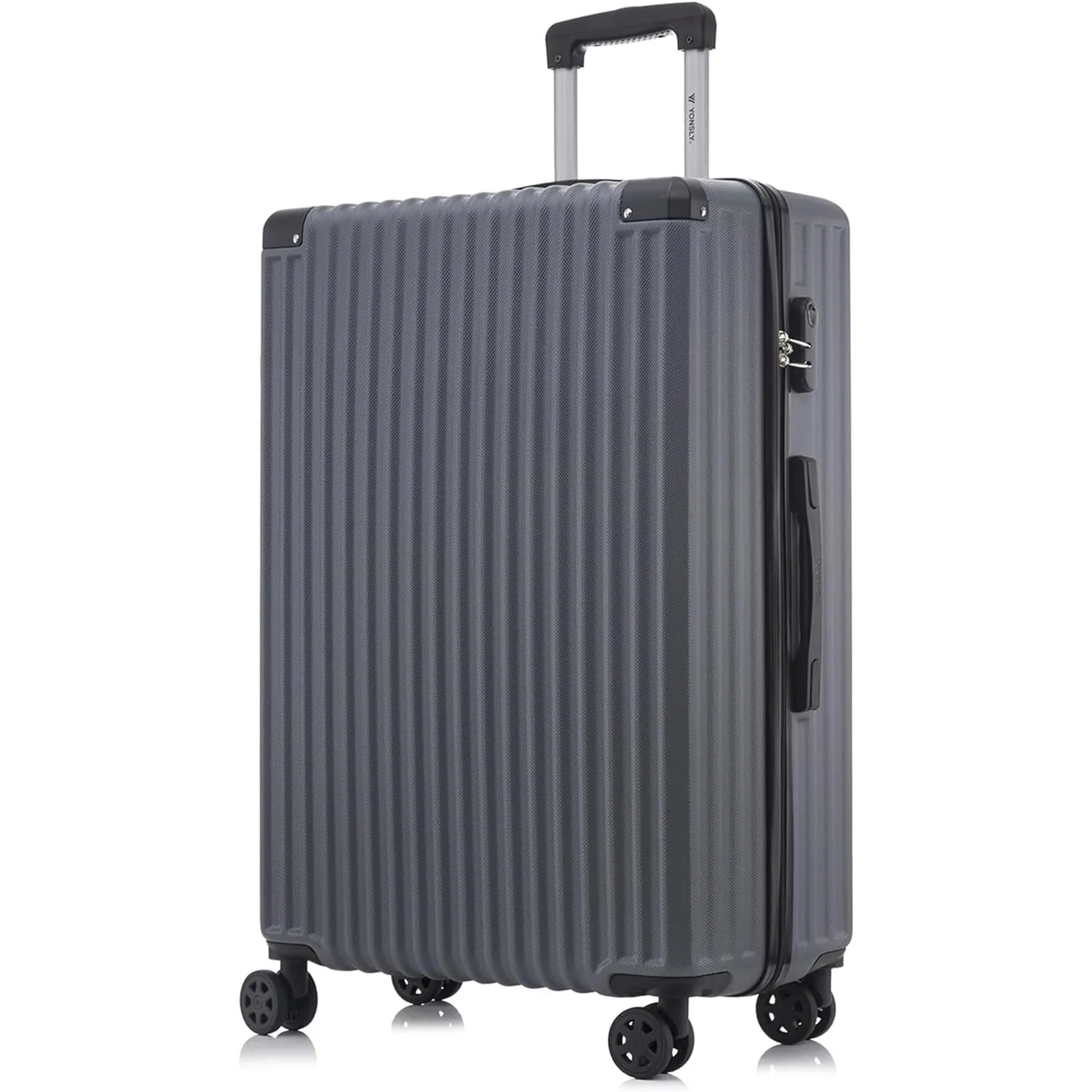 Trolley Reisekoffer Suitcase, Rollkoffer Handgepäck Hartschalenreisekoffer mit 4 Rollen 360°, Zahlenschloss, Weicher Gu…