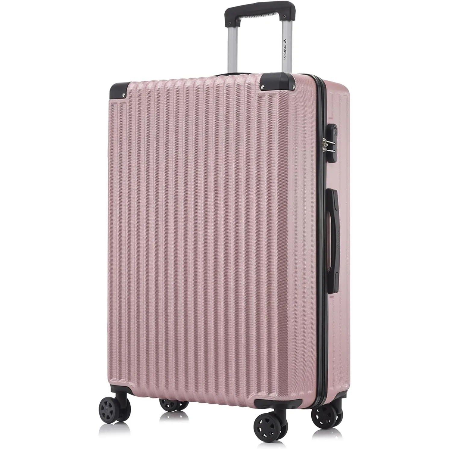 Trolley Reisekoffer Suitcase, Rollkoffer Handgepäck Hartschalenreisekoffer mit 4 Rollen 360°, Zahlenschloss, Weicher Gu…