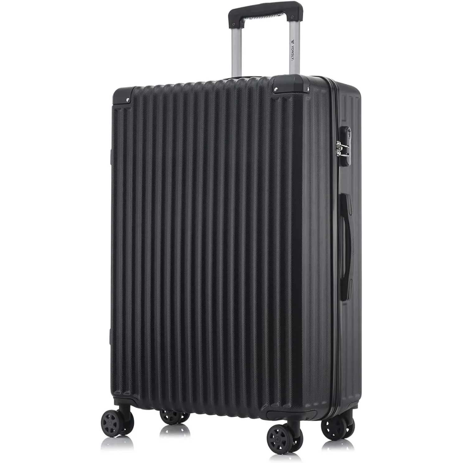 Trolley Reisekoffer Suitcase, Rollkoffer Handgepäck Hartschalenreisekoffer mit 4 Rollen 360°, Zahlenschloss, Weicher Gu…