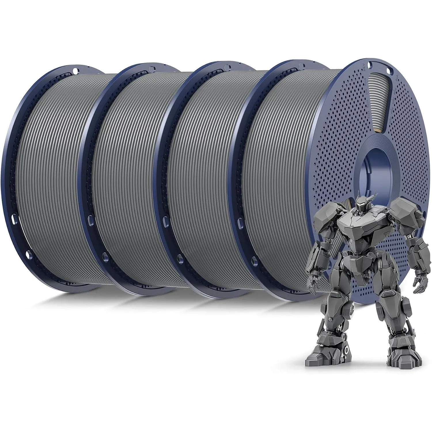 SUNLU 4KG PLA Grau Filament 1.75mm, 3D Drucker Filament Grau PLA