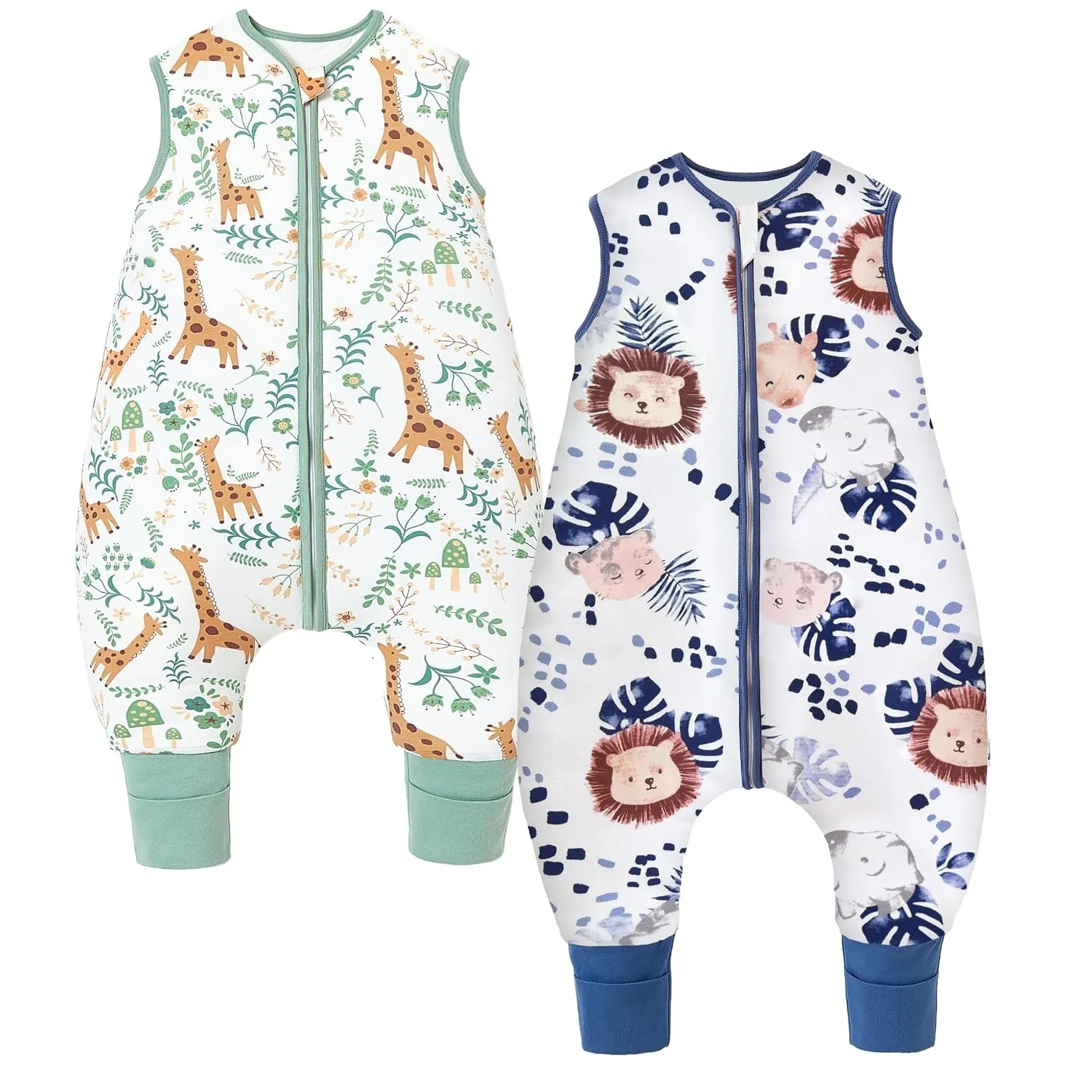 Chilsuessy Baby Schlafsack mit Füßen 2er Pack 2.5 Tog Kinder Winter Schlafsack Soft Baumwolle Baby Schlafsack mit Beine…