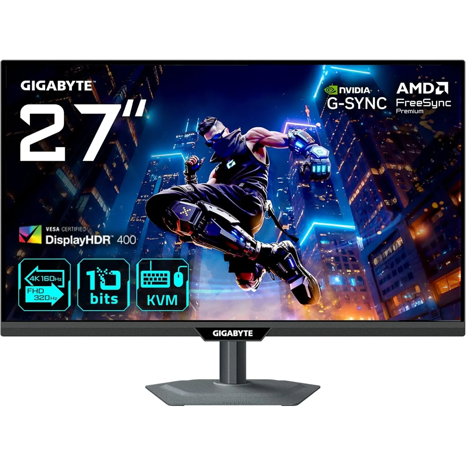 Gigabyte M27UP 27” 4K UHD Gaming-Monitor - Dual-Modus (4K 160Hz oder FHD 320Hz), 3840 x 2160, 1ms, 350 cd/m², FreeSync …
