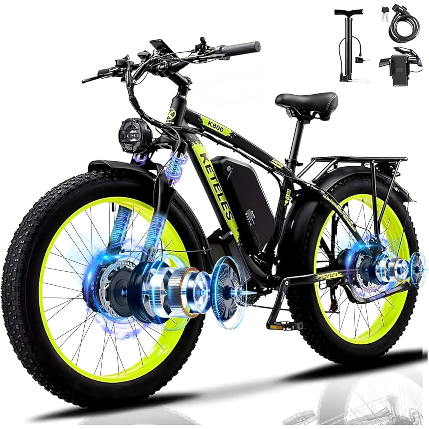 E Bike, 48V 23Ah Akku Elektrofahrrad Ebike mit Telefonhalter, E Fatbike mit 26"x4.0" Fat Tire, 250W E-Bike 120KM Range …