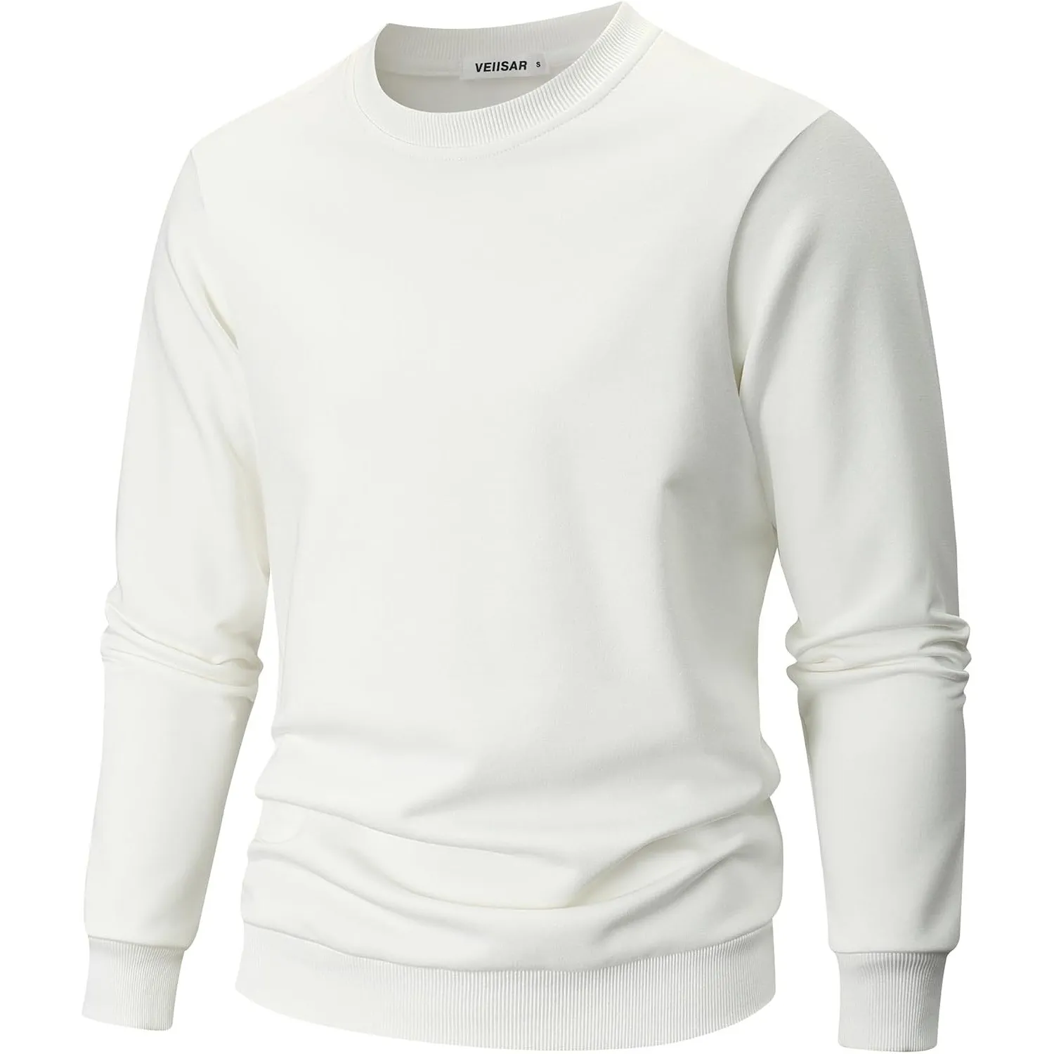 VEIISAR Sweatshirt Herren Langarm aus weicher Baumwolle - 310g Bequemer Pullover mit Rundhals für Herbst und Winter