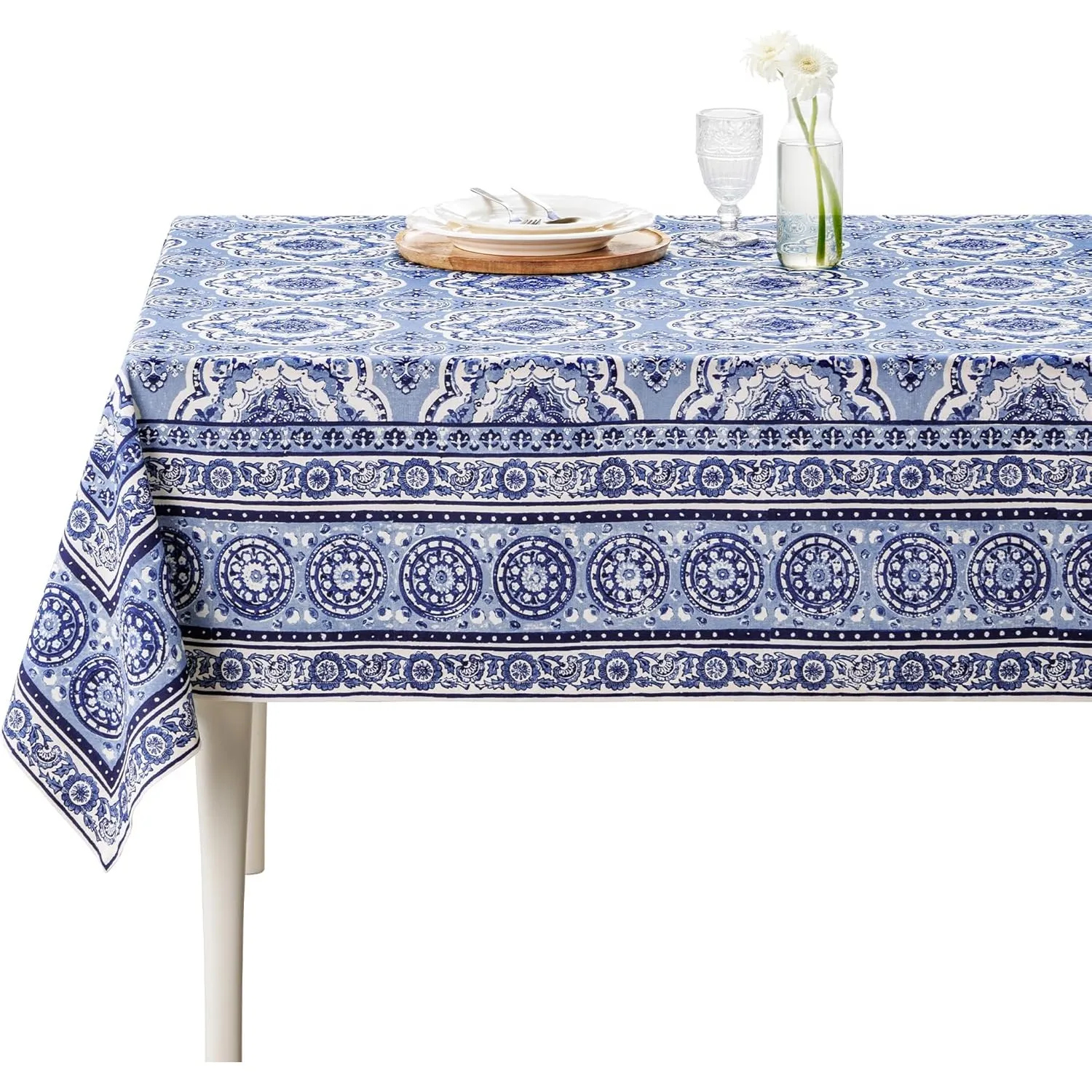 Maison d'Hermine Tischdecke, rechteckig, 100% Baumwolle, 180 cm x 140 cm. Wiederverwendbar, für den täglichen Gebrauch,…