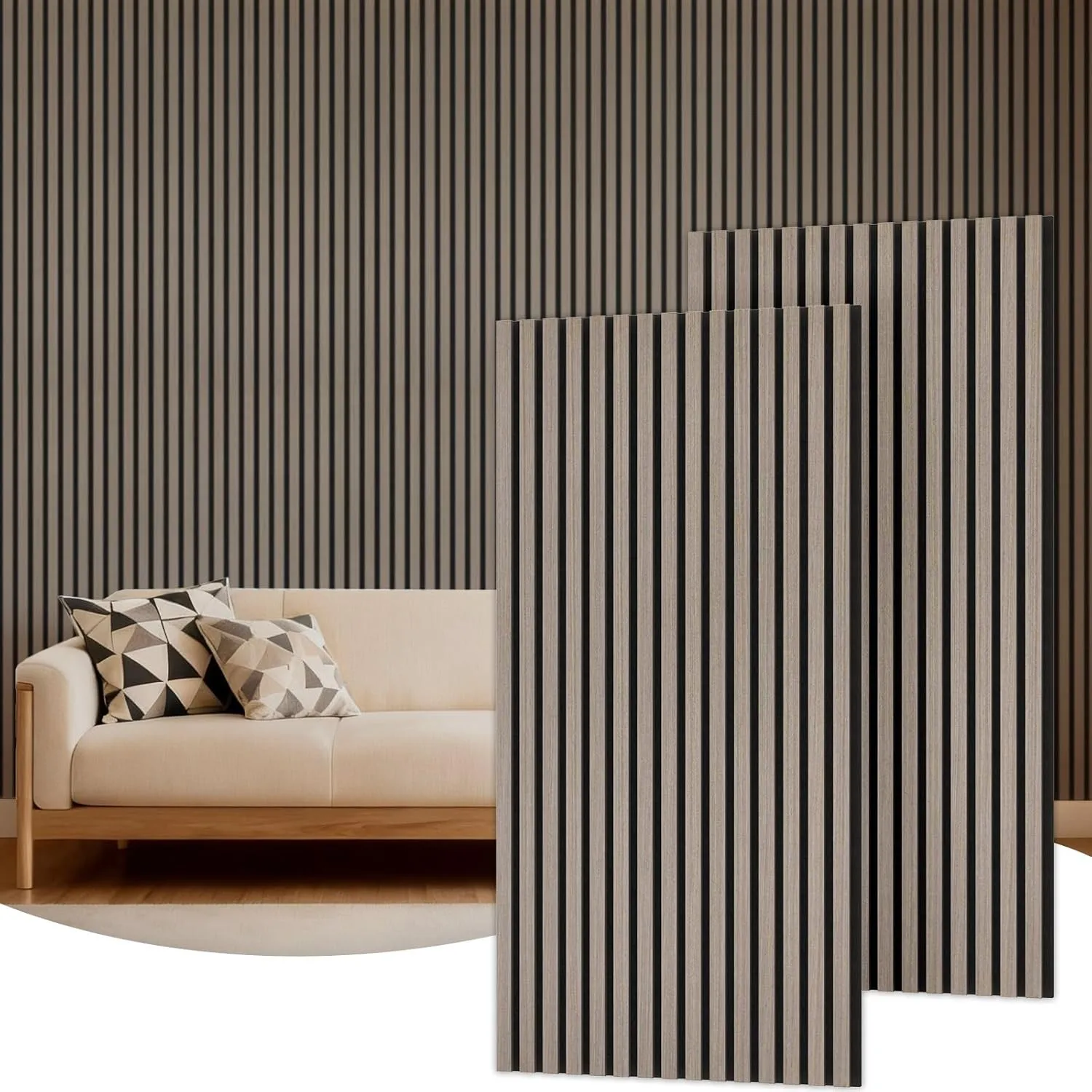 TONOR Holz-Wandpaneele für Innenwand-Deko – 2er-Pack, 120 × 60 cm