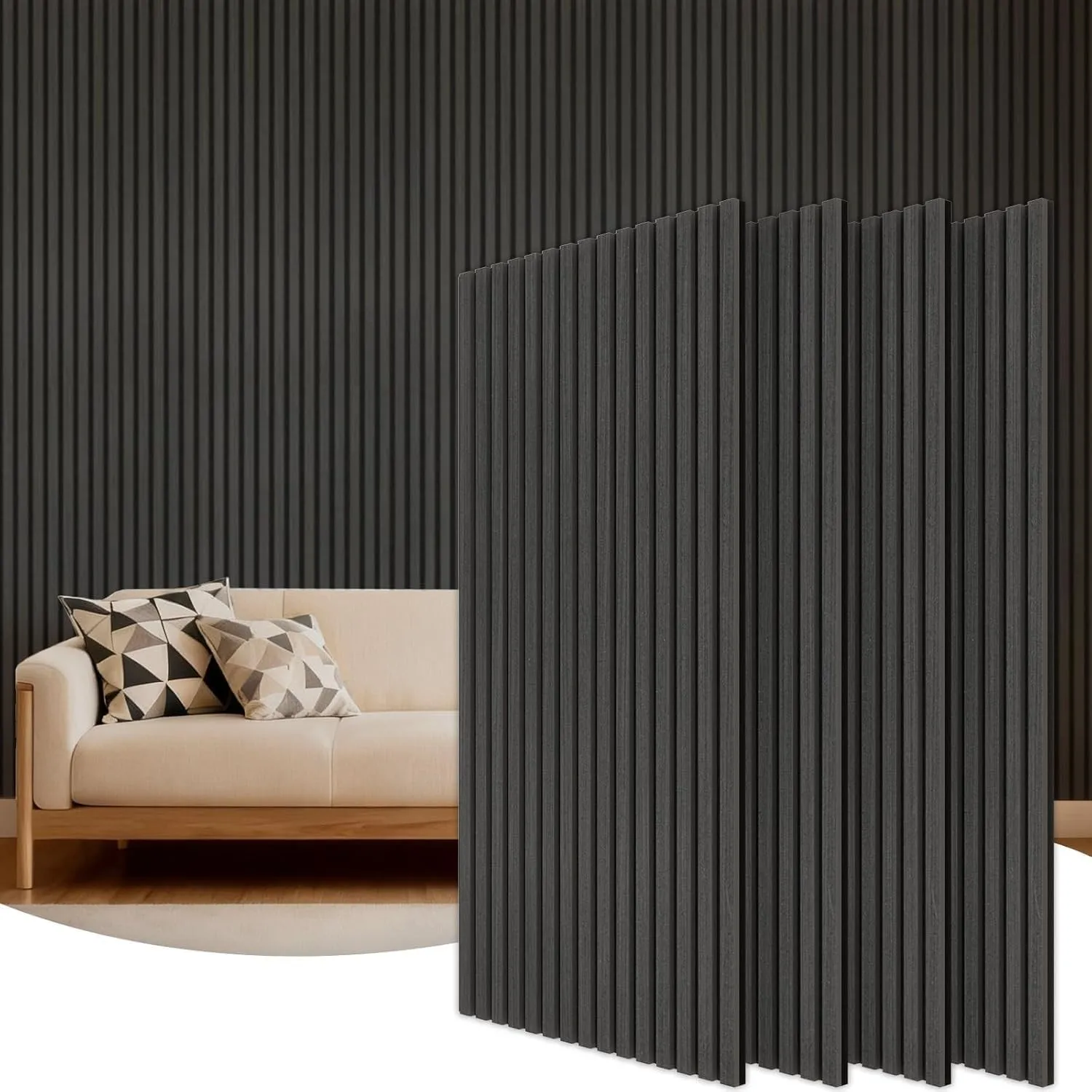TONOR Holz-Wandpaneele für Innenwand-Deko – 4er-Pack, 120 × 60 cm