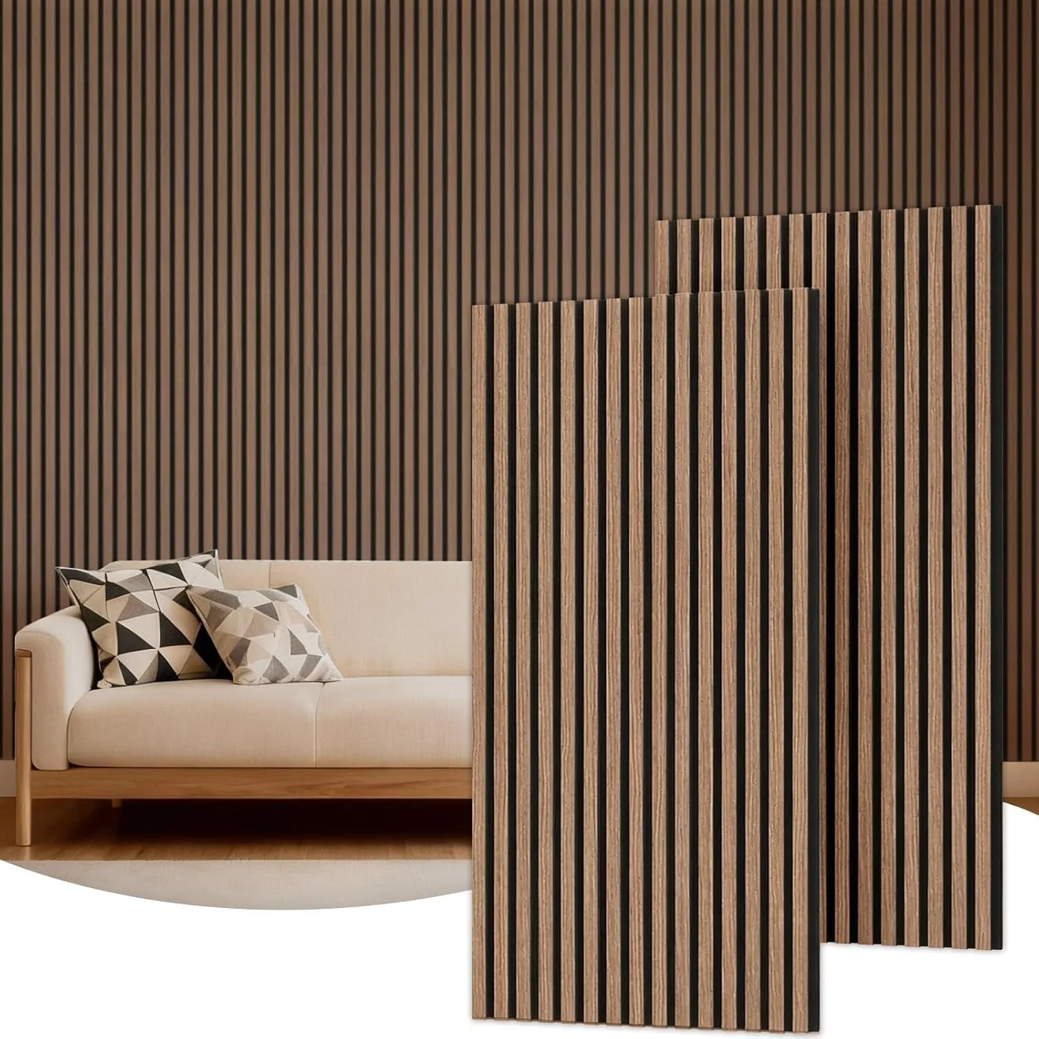 TONOR Holz-Wandpaneele für Innenwand-Deko – 2er-Pack, 120 × 60 cm