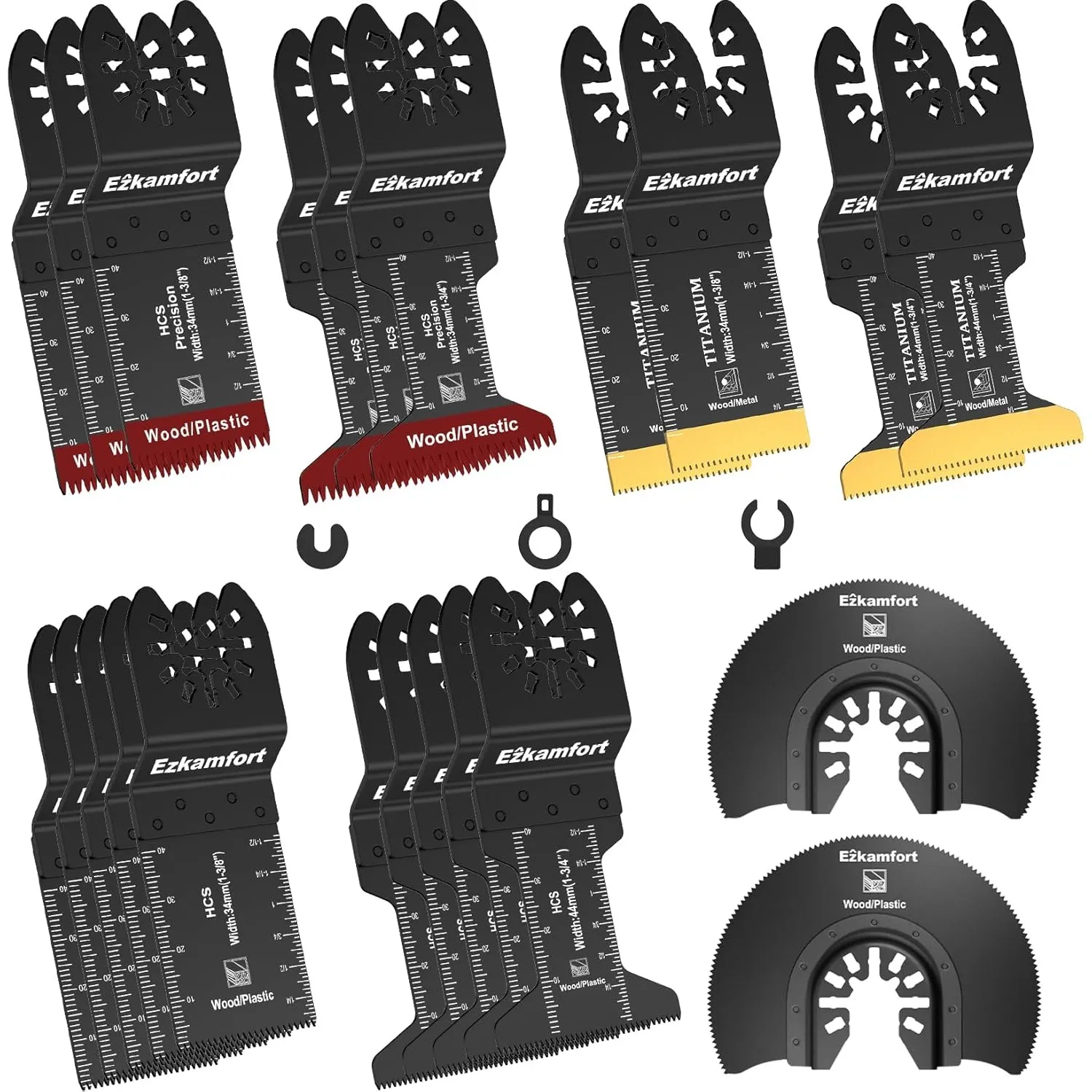 25 teiliges Multitool Sägeblätter, Titanium Multitool Sägeblätt | Multimaster Sägeblätter für Holz Kunststoff Metall, M…