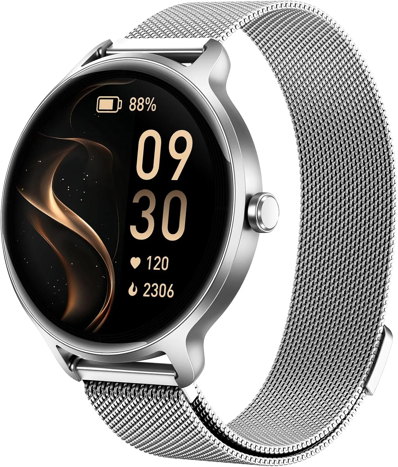 Smartwatch Herren Damen Rund, 1.27" AMOLED Smart Watch mit Telefonfunktion, Fitnessuhr mit Pulsuhr SpO2 Schlafmonitor S…