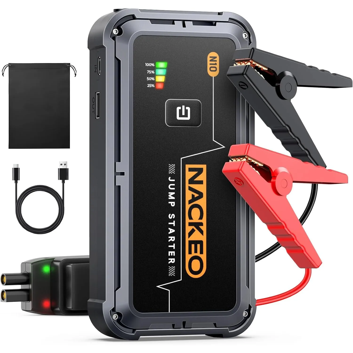5000A Starthilfe Powerbank für PKW, 12V tragbarer Batterie Booster (bis zu 9L Benzin und 8.5L Diesel) mit Starthilfekab…