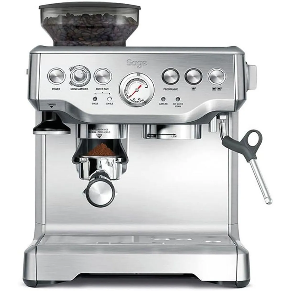 Sage The Barista Express, Kaffeemaschine mit manuellem, Edelstahl
