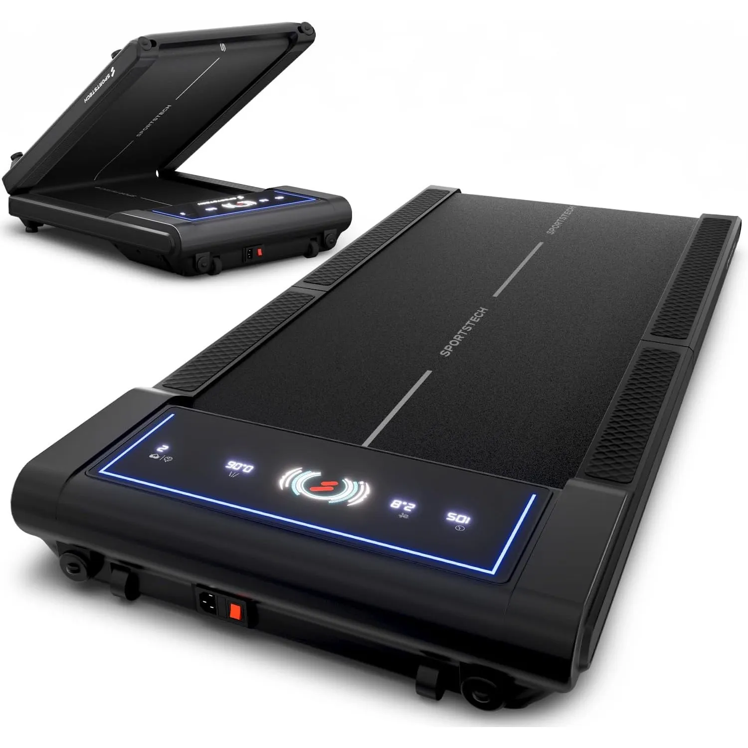 Sportstech Walking Pad sWalk Fold, Laufband für Zuhause Klappbar mit LED-Beleuchtung, App-Steuerung, bis 6 km/h, kompak…