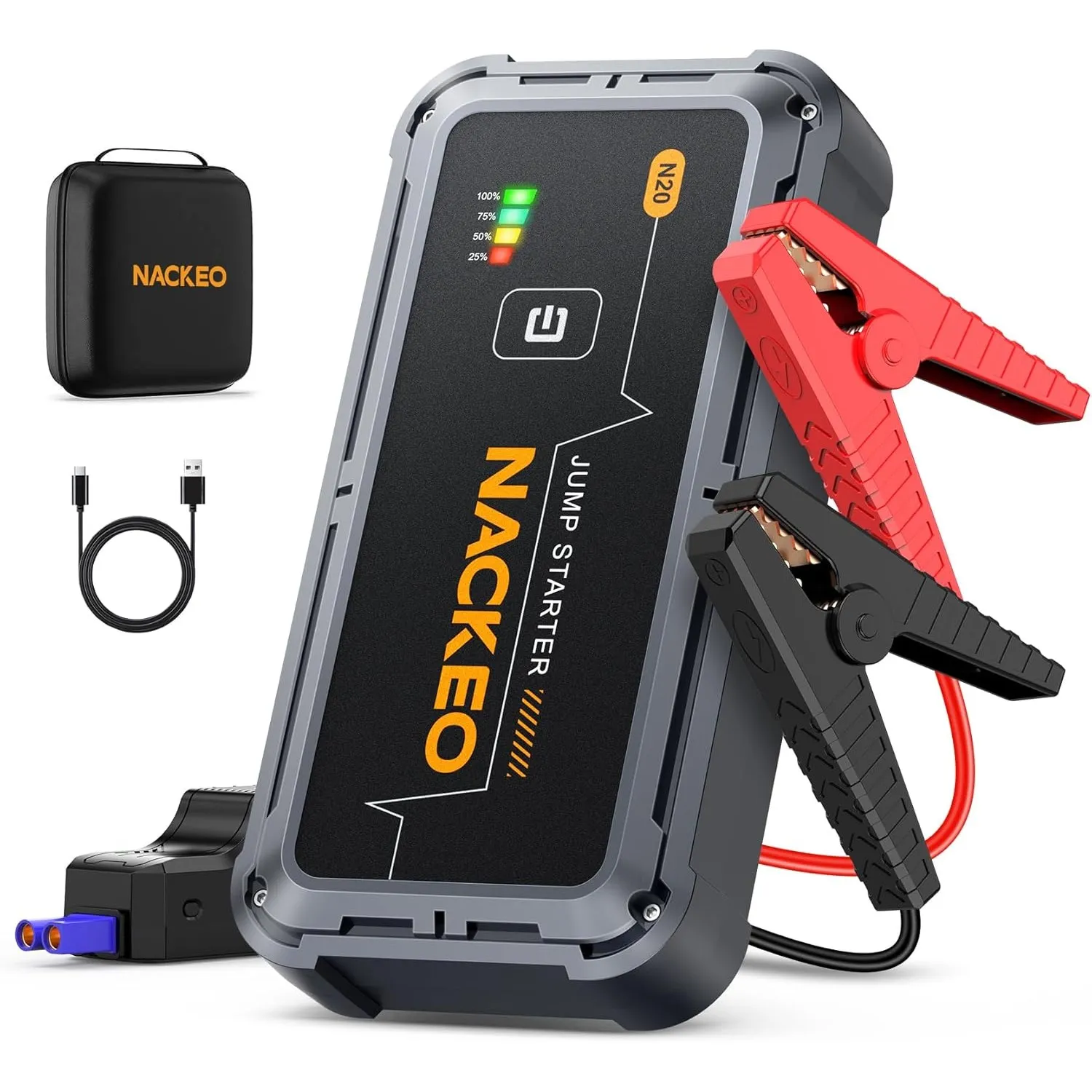 7000A Starthilfe Powerbank für PKW, 12V Batterie Booster (bis zu Allen Benzinmotoren und 10L Diesel), Starter Powerbank…