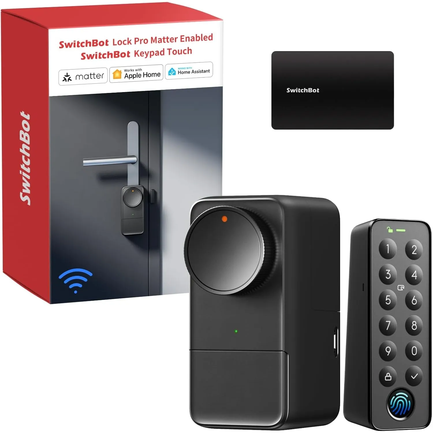 SwitchBot WLAN Smart Lock Pro mit Touchscreen-Tastatur, Matter Over WiFi, Elektronisches Türschloss Mit Aufladbarem Akk…