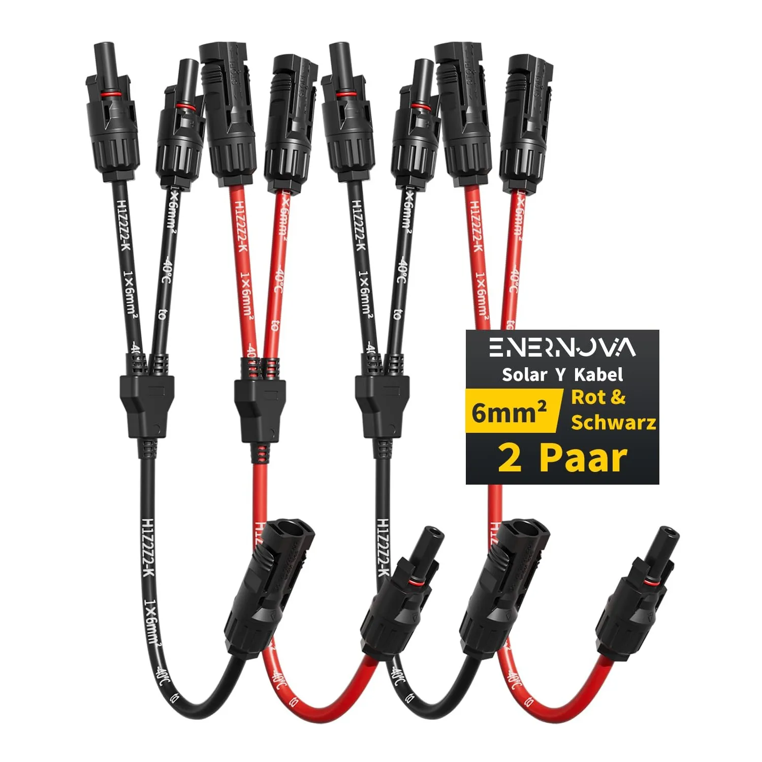 Solarkabel Y-Verteiler 6mm² mit Selbstverriegelnden Steckern für PV-Anlagen | 1500V, Verzinntes Kupfer, PPO-Isolierung …