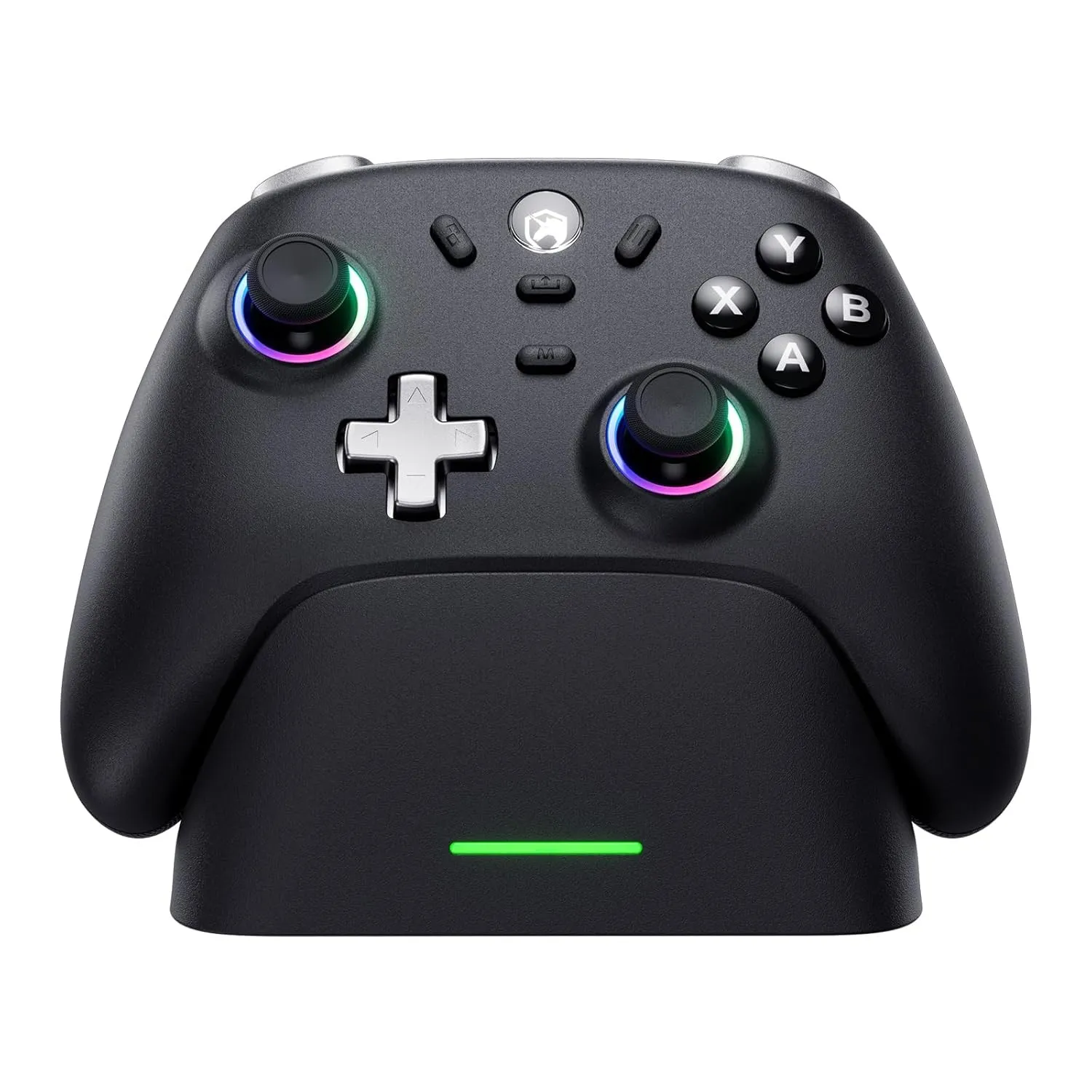 ECHTPower PC Controller, Wireless Gaming Controller PC mit Ladestation, Hall Joystick/1000HZ/2.4G, Turbo/Vibration/RGB …