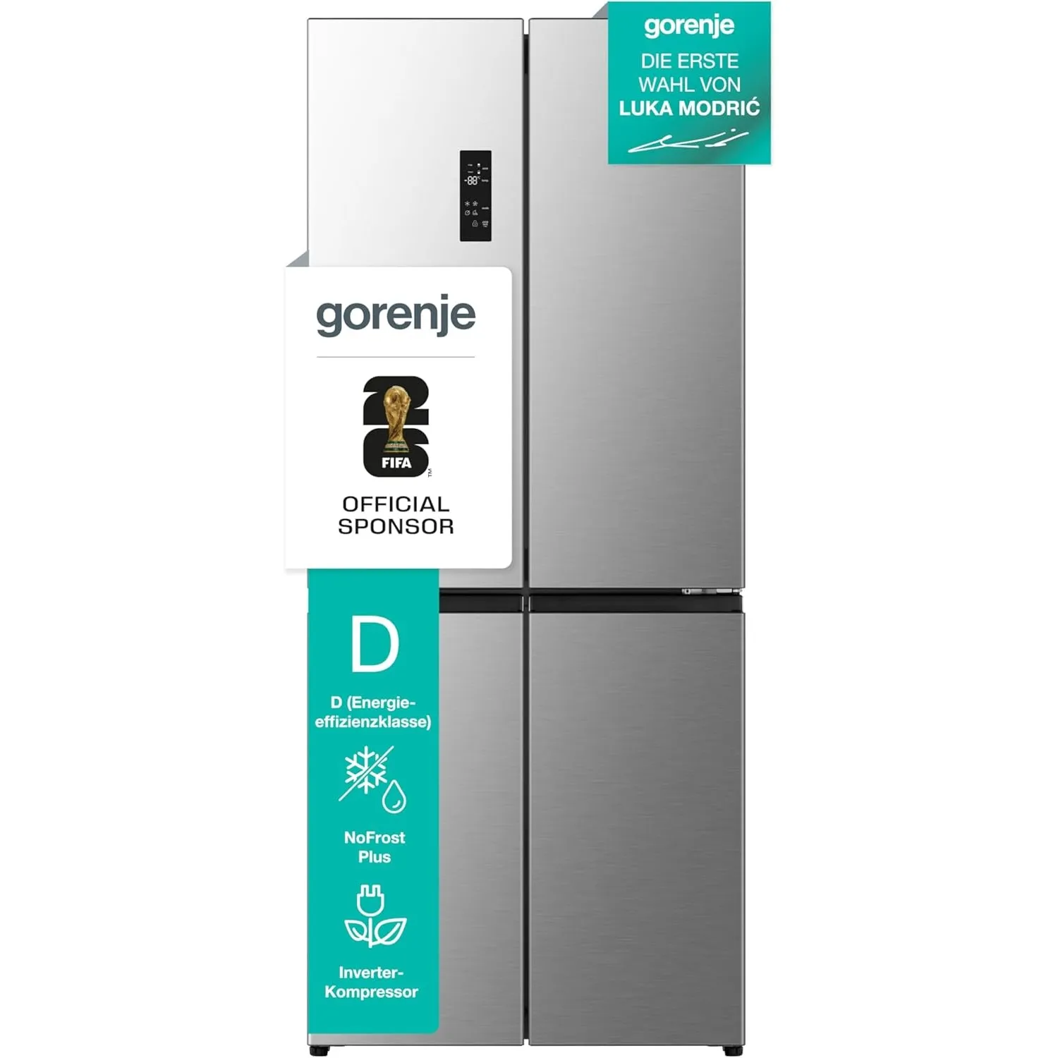 Gorenje NRM819D61X Cross Door, 460L, CrispZone mit Feuchteregler, Frischbox mit Multifunktion, Eisbox, Fastfreeze, NoFr…