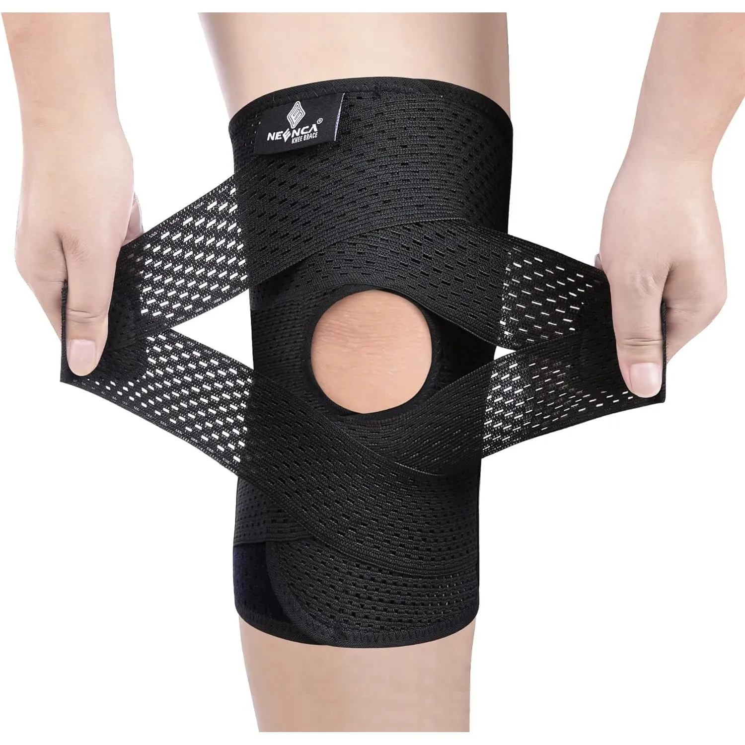 NEENCA Kniestütze für Knieschmerzen, Kompressions Kniebandage mit Luftgitterstoff, einstellbare Kniepackung mit Seitens…