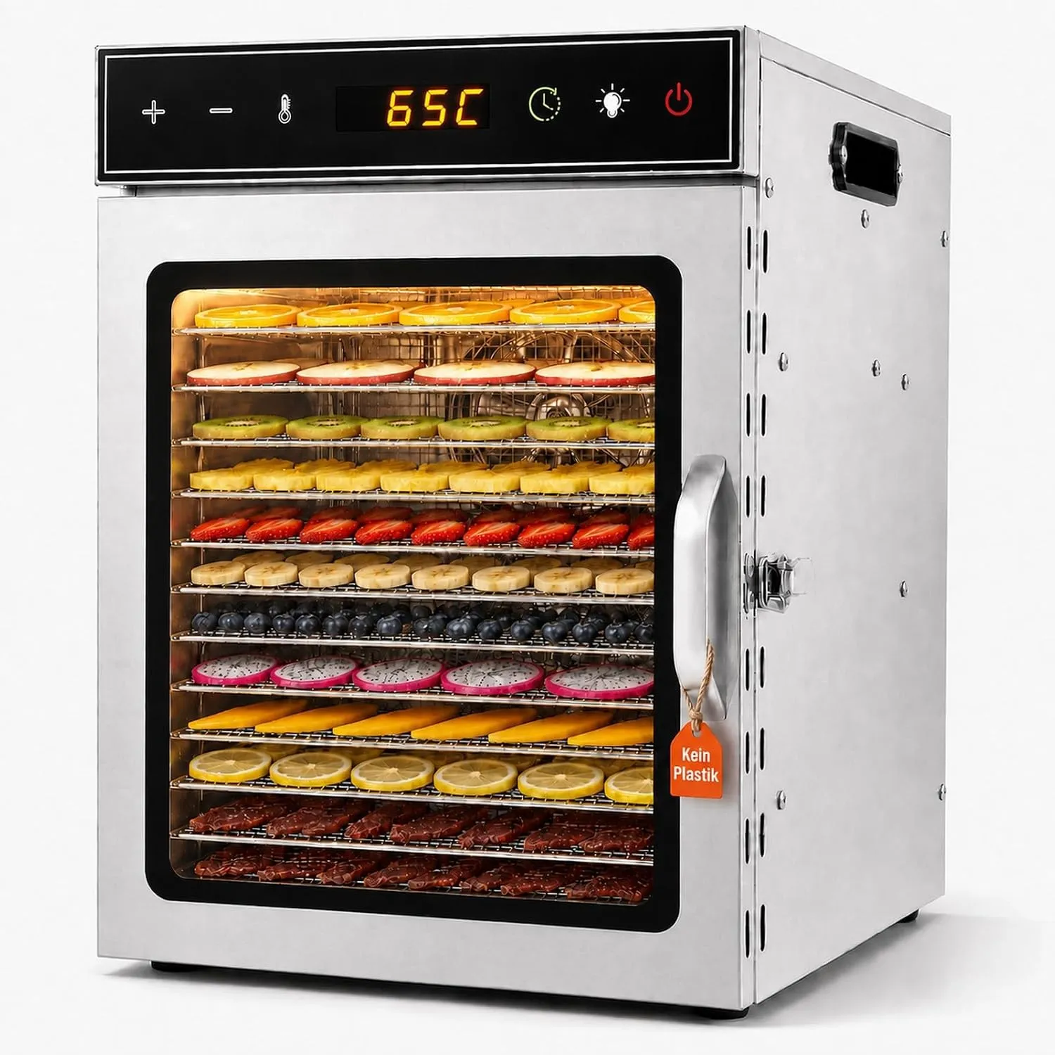Dörrautomat mit 12 Edelstahl oiyocemo Dörrgerät für Jerky