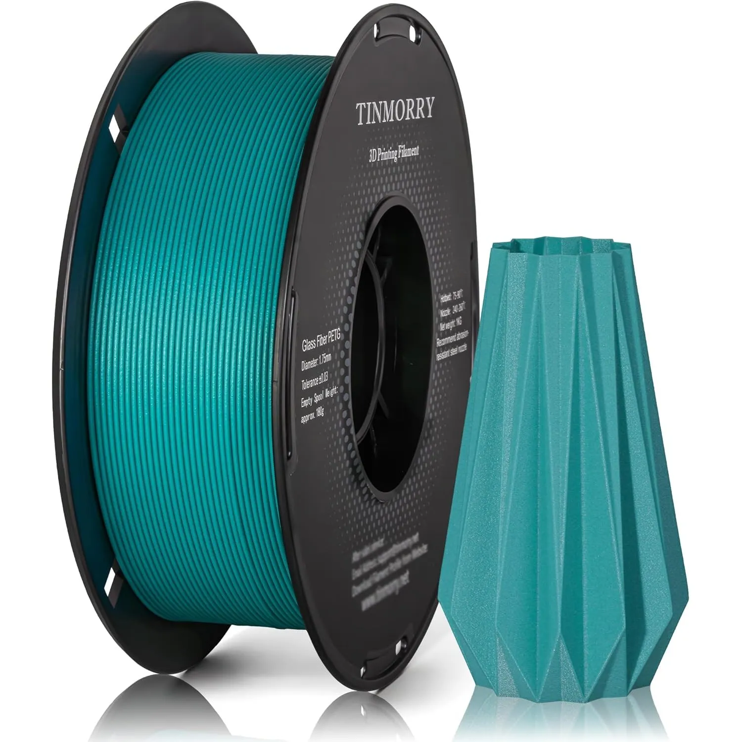 TINMORRY Glasfaser PETG Filament 1.75mm, hohe Schlagzähigkeit PETG GF 3D Druck Filament, Haltbarkeit & Steifigkeit, Pas…