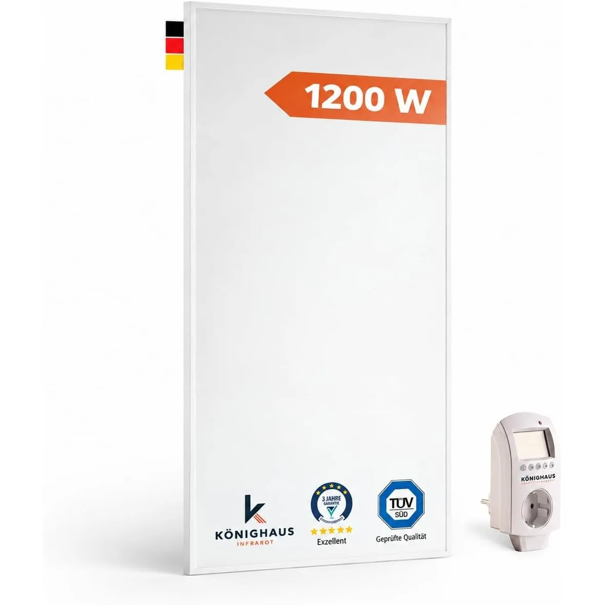 Könighaus Infrarotheizung 1200 W - Smart Thermostat - 18-29 m²