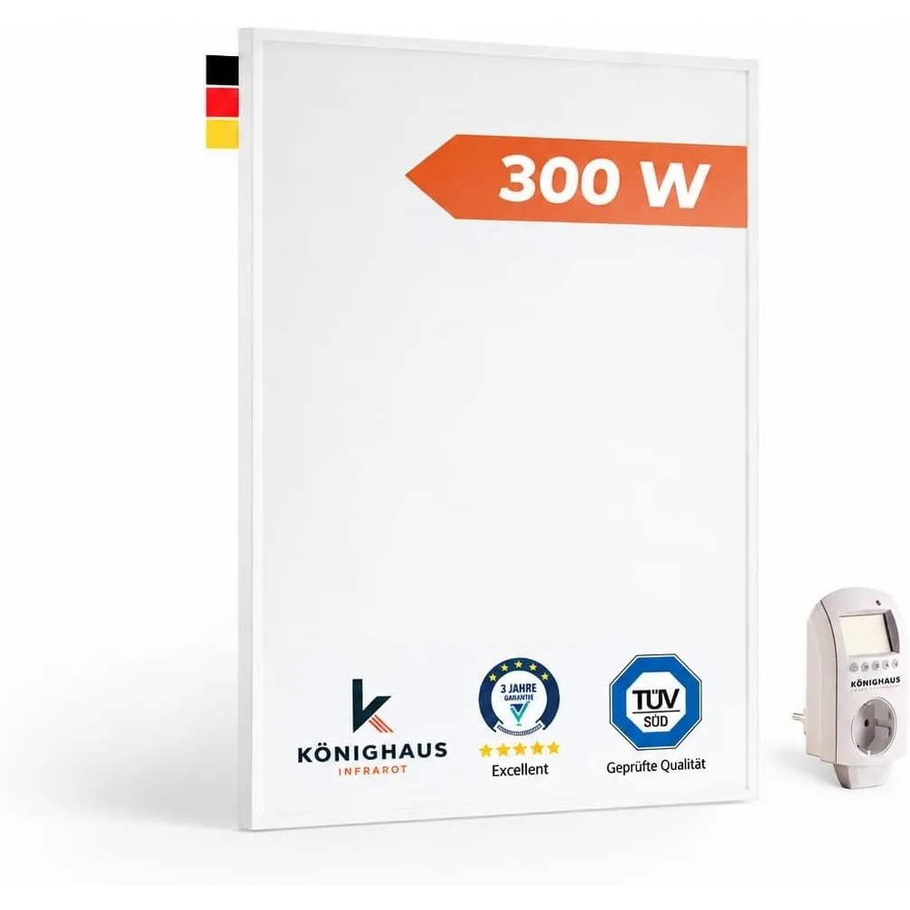 Könighaus Infrarotheizung 300 W - Smart Thermostat - 3-8 m²