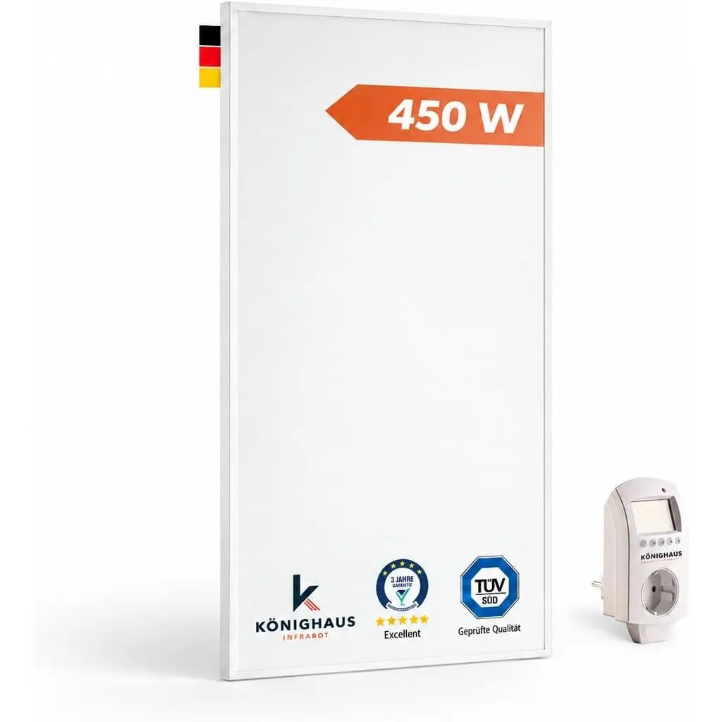 Könighaus Infrarotheizung 450 W - Smart Thermostat - 5-12 m²