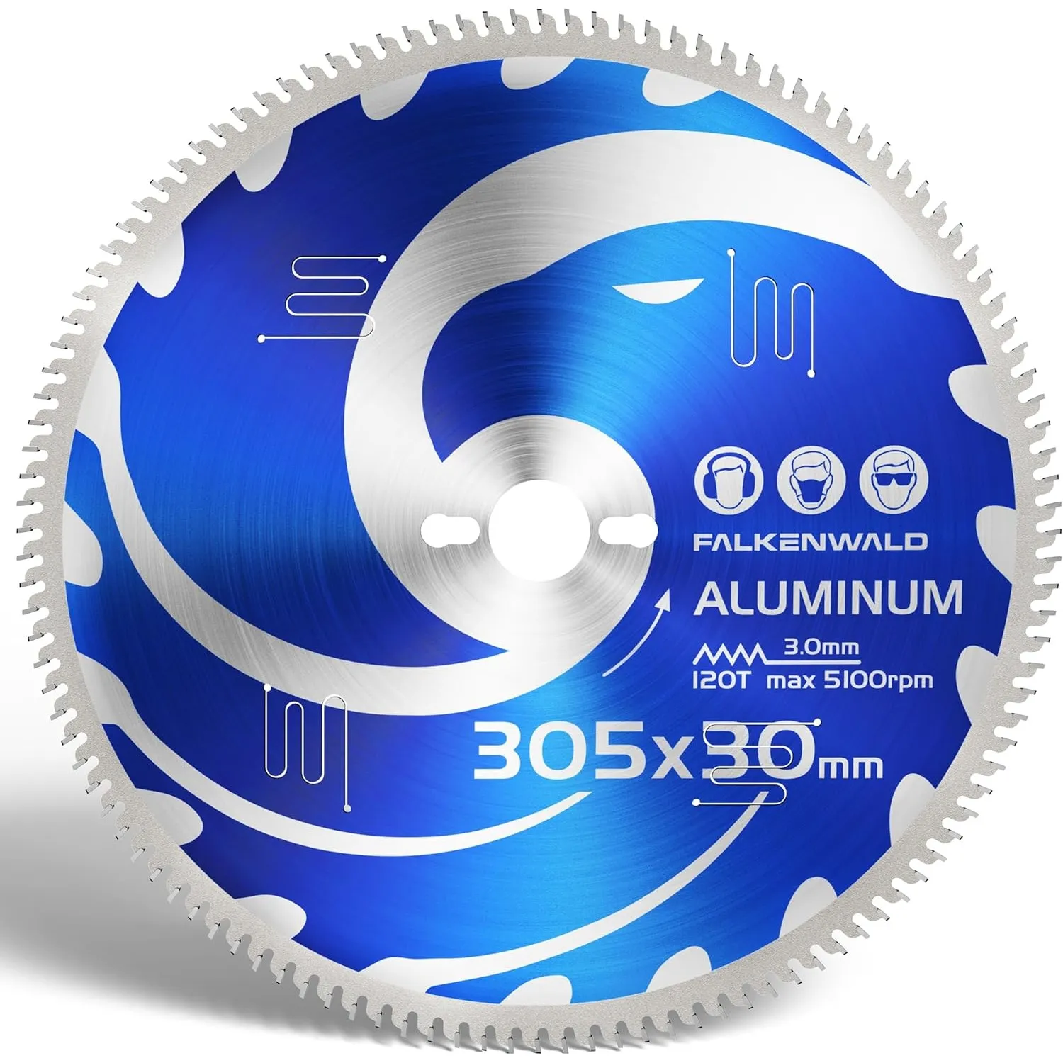 FALKENWALD ® Sägeblatt 305x30 mm ideal für Aluminium - 305x30 Kreissägeblatt kompatibel mit Gehrungssäge & Tischkreissä…
