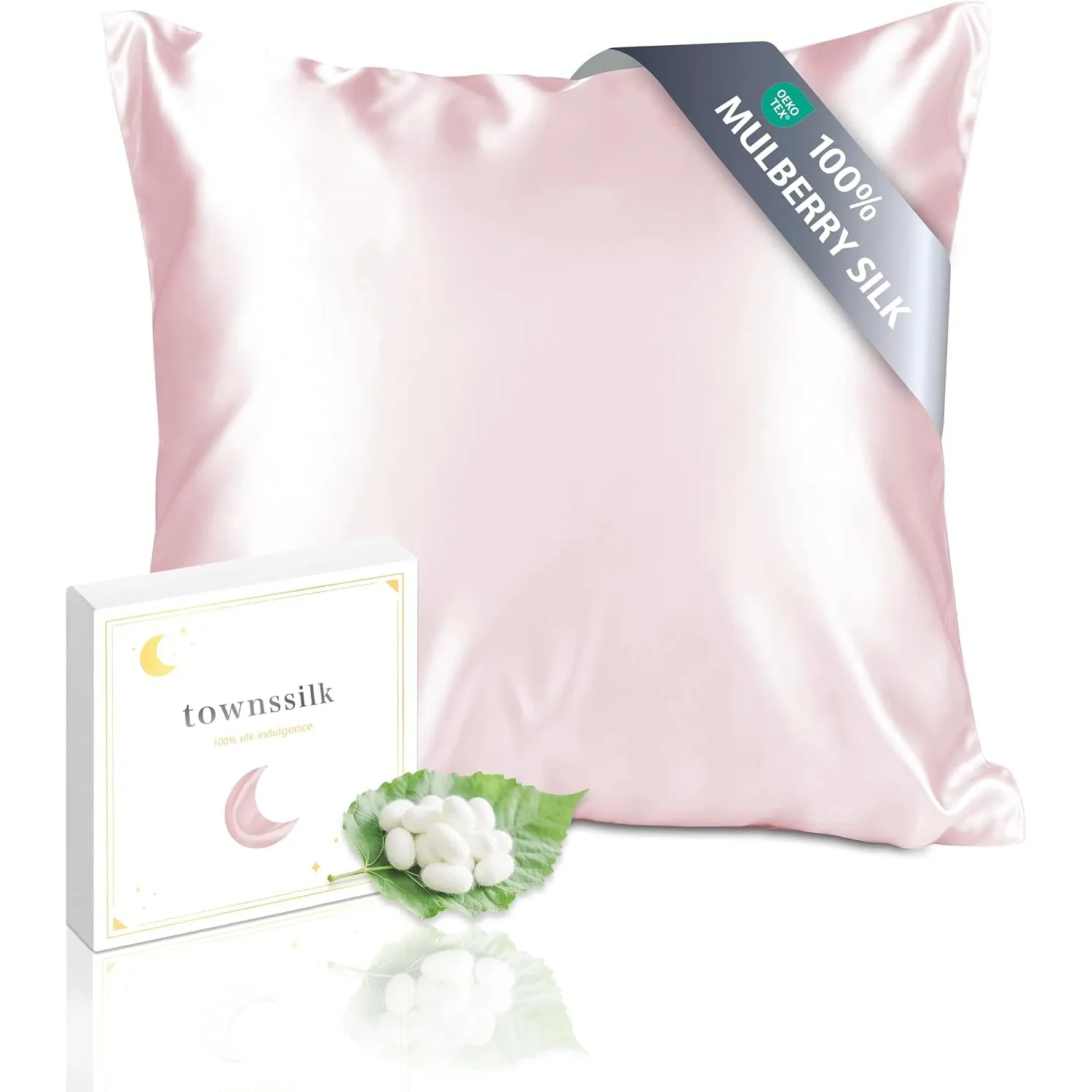 townssilk Seidenkissenbezug 80x80cm – 100% Maulbeerseide, 19mm, beidseitig Seide, Oeko-TEX Zertifiziert, Güteklasse 6A,…