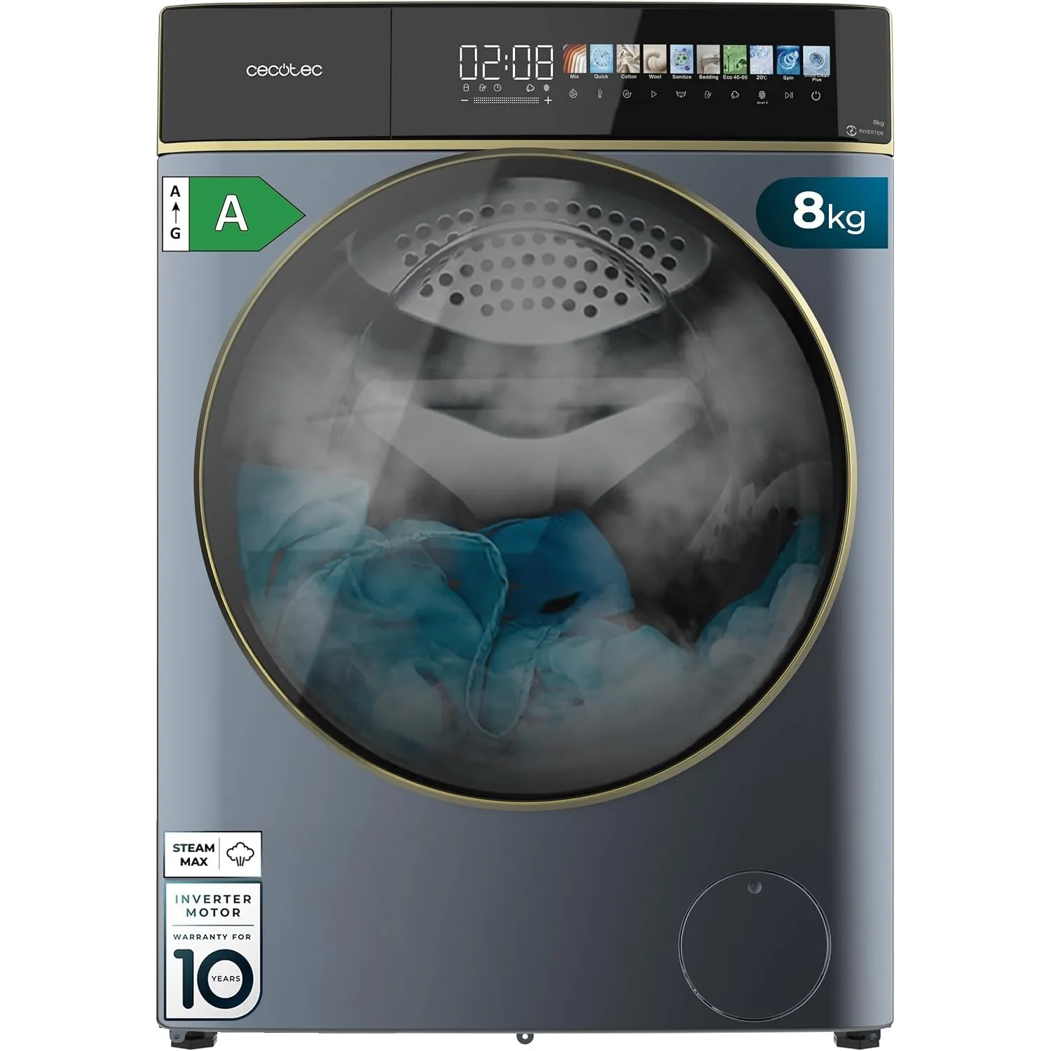 Cecotec Waschtrockner 8-5 kg Bolero Wash&Dry 85900 Inverter Titanium