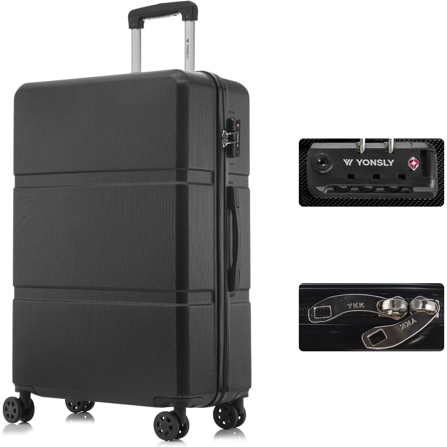 Premium Reisekoffer TSA-Schloss,YKK-Reißverschluss Hartschalen-Koffer Trolley Rollkoffer Suitcase Handgepäck 4 Rollen (…