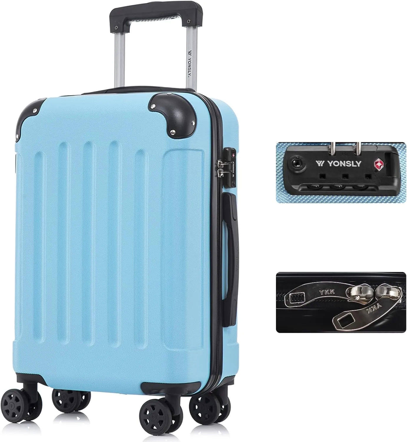 Premium Reisekoffer TSA-Schloss,YKK-Reißverschluss Hartschalen-Koffer Trolley Kabinenkoffer Rollkoffer Suitcase Handgep…