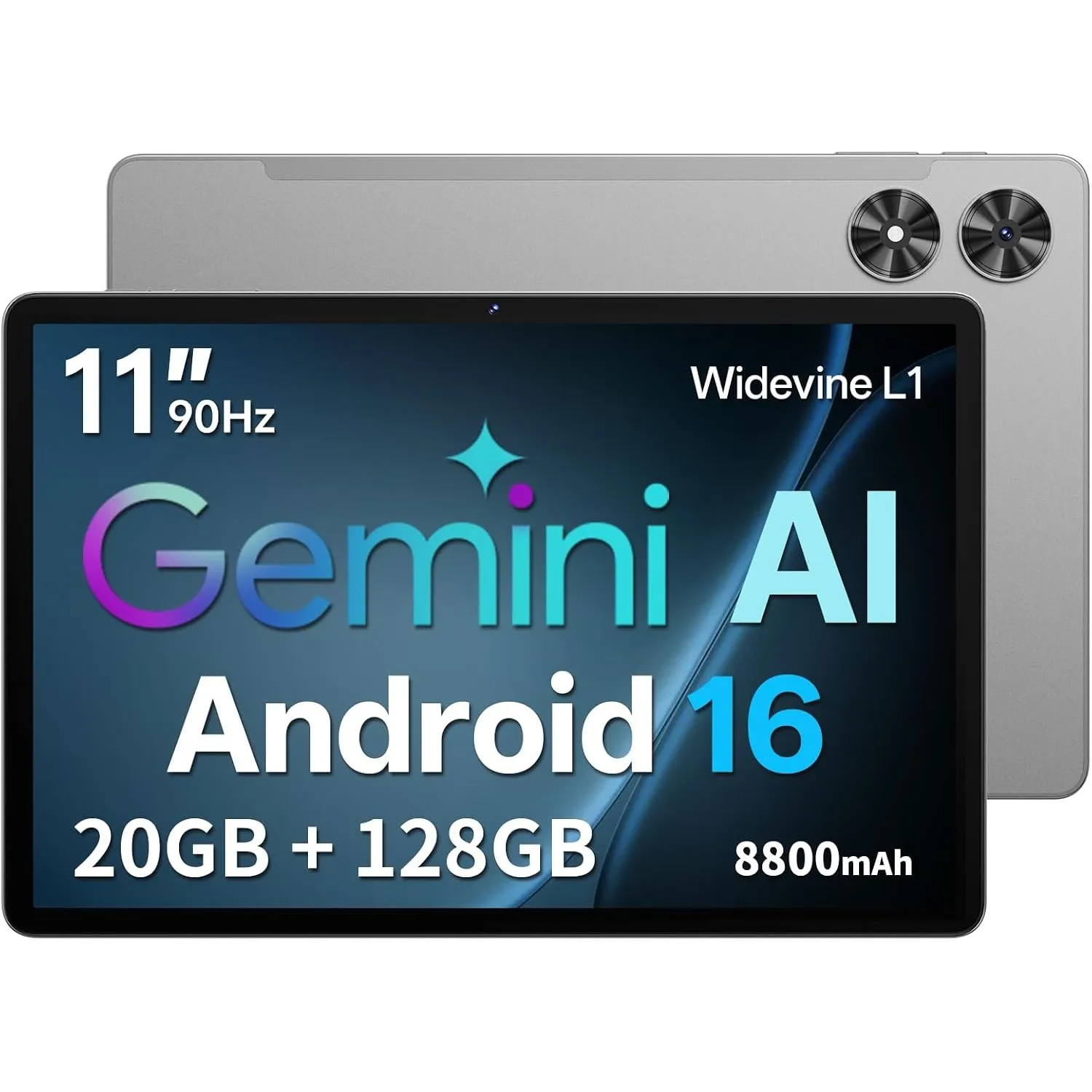Tablet 11 Zoll mit Hülle, Android 16 System mit Gemini AI, 20GB RAM + 128GB ROM (erweiterbar auf 1TB), 90Hz Display, Un…